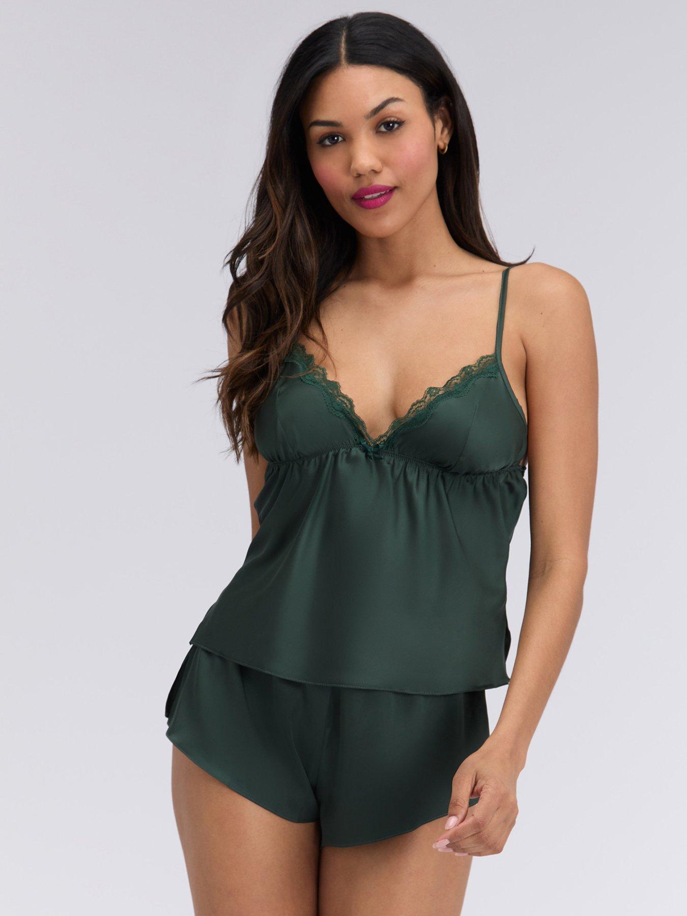 Boux Avenue Boux Avenue Kaya Satin Cami Set - Deep Green