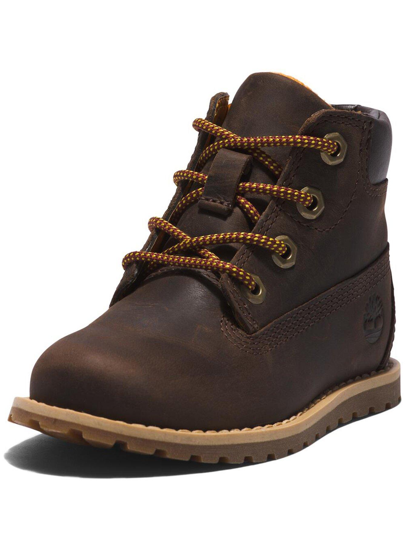Image 2 of 7 of Timberland Boys Timberland Pokey Pine Mid Lace Up Boots - Brown