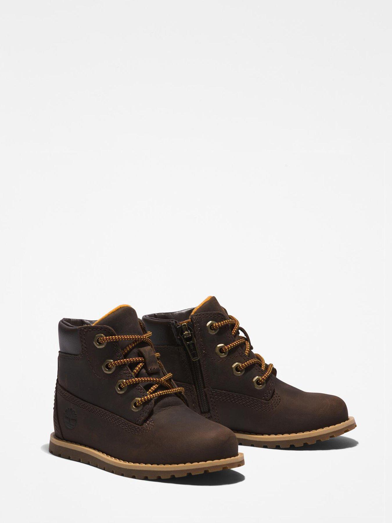 Image 6 of 7 of Timberland Boys Timberland Pokey Pine Mid Lace Up Boots - Brown