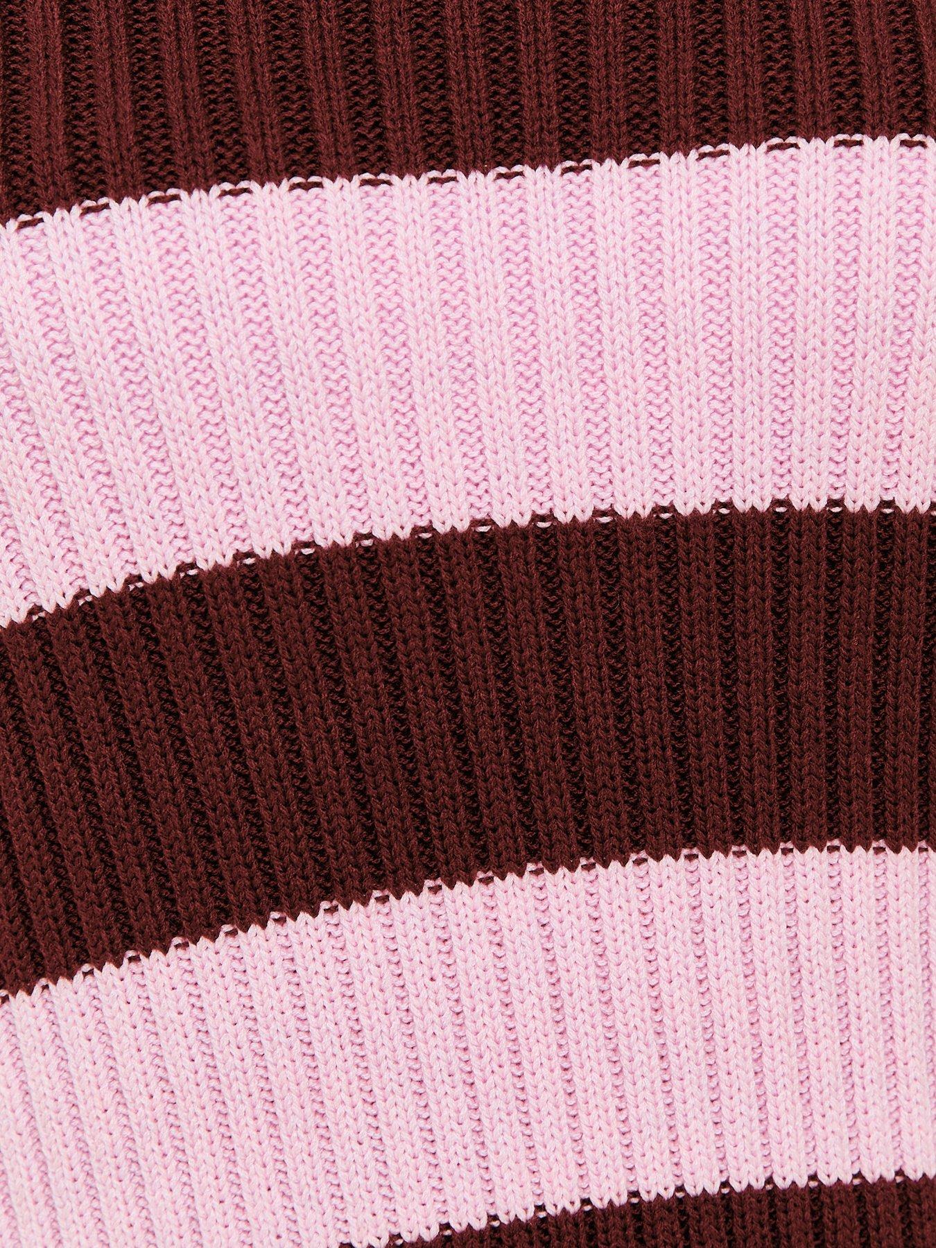 Image 5 of 5 of New Look 915 Girls Pink Striped Rib Jumper