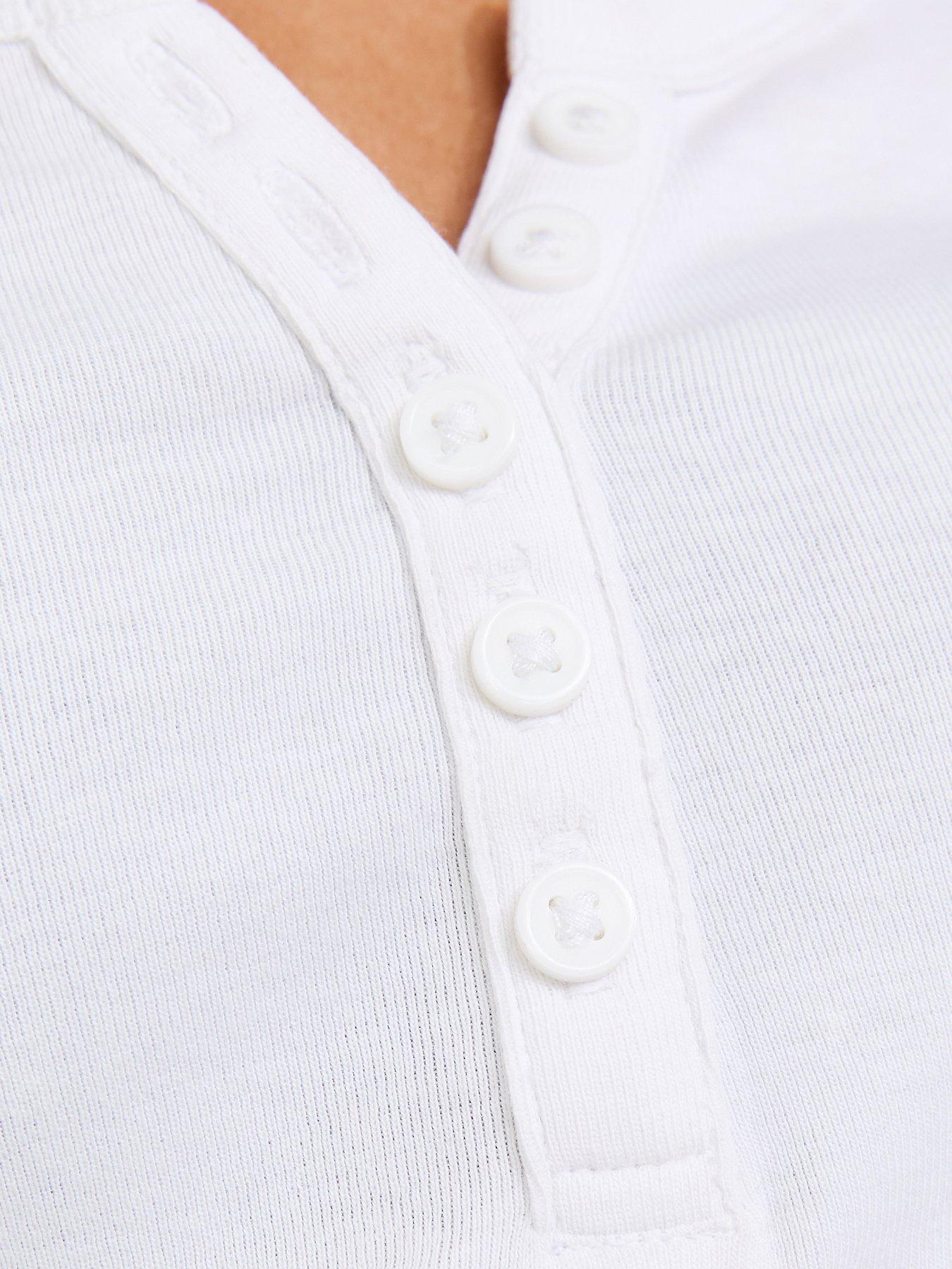 Image 5 of 6 of New Look 915 White Half Placket Tee