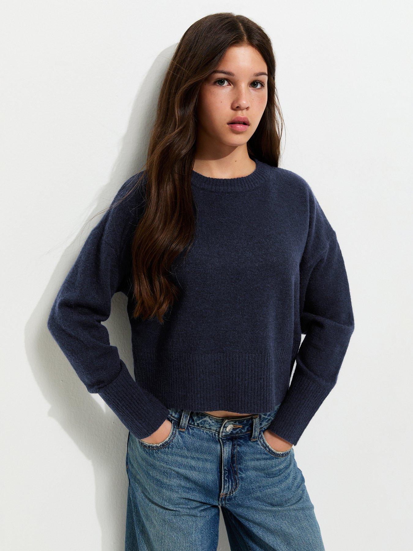 New Look 915 Girls Navy Knitted Long Sleeve Jumper