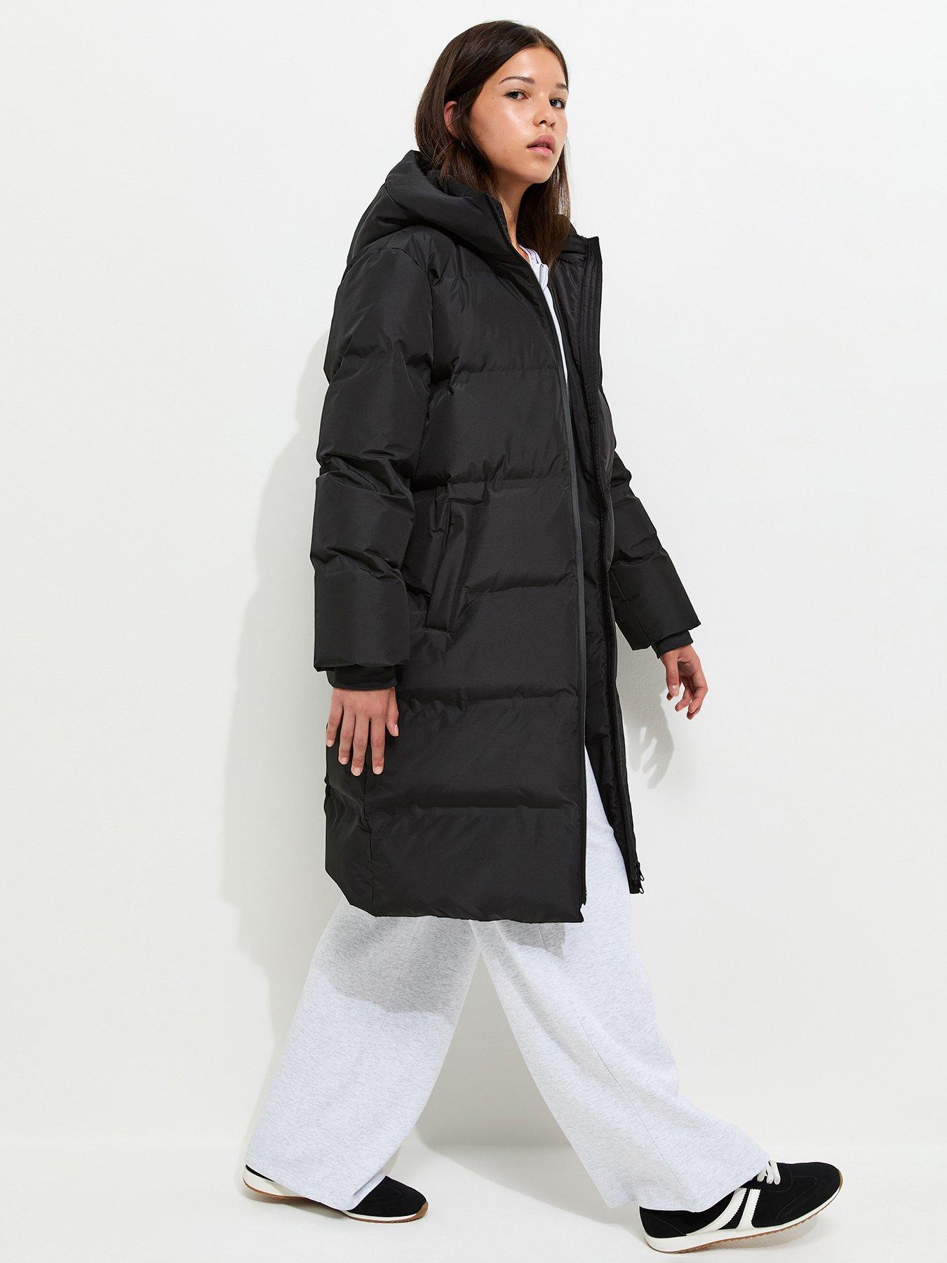 Image 3 of 6 of New Look 915 New Look 915 Girls Hooded Midi Padded Puffer Jacket - Black