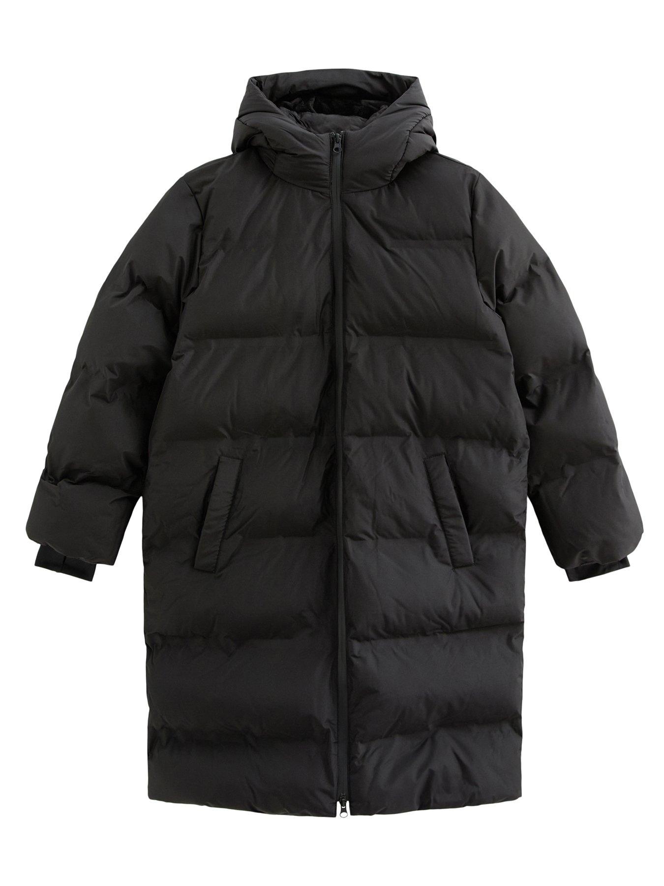Image 6 of 6 of New Look 915 New Look 915 Girls Hooded Midi Padded Puffer Jacket - Black
