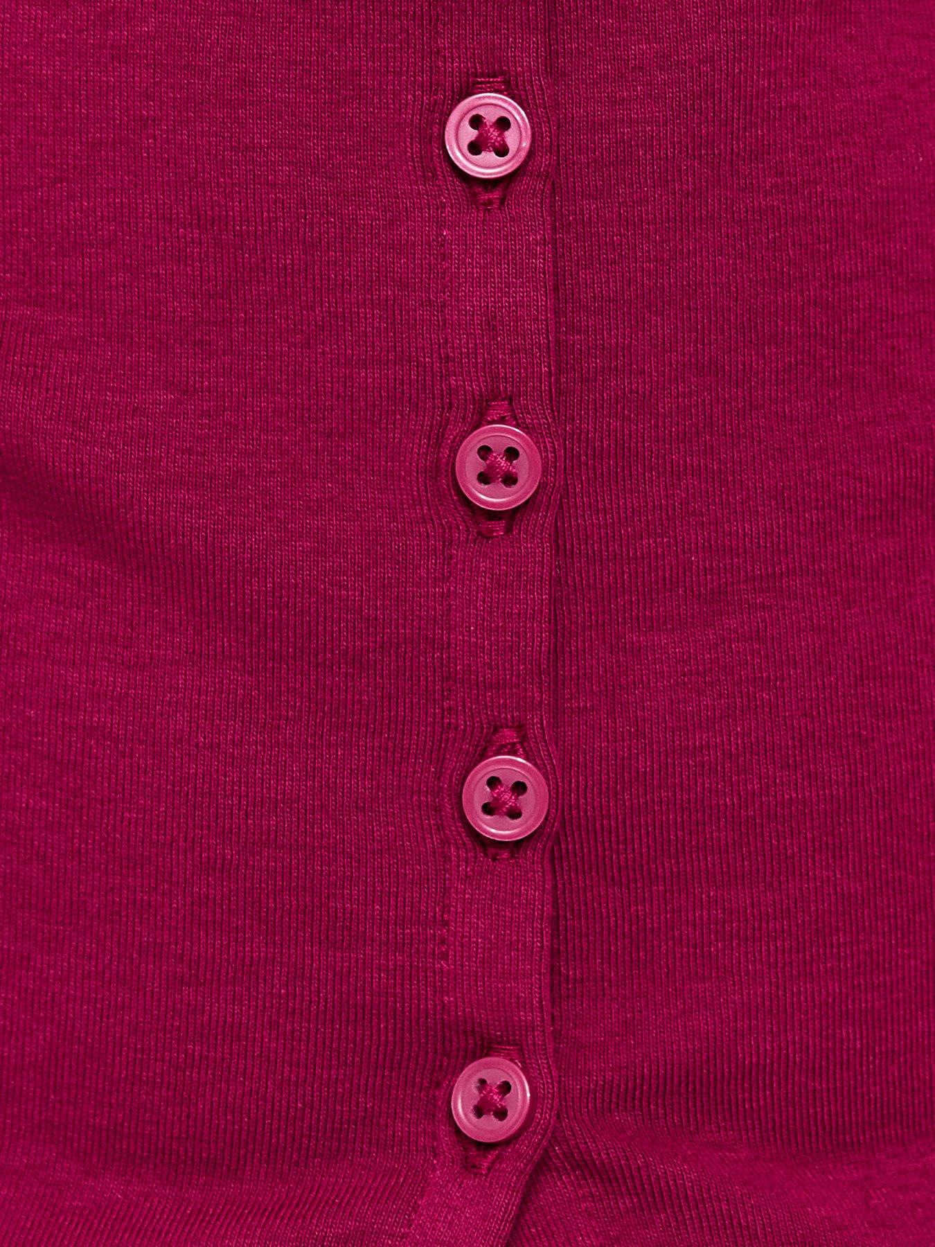 Image 5 of 5 of New Look 915 Girls Mini Button Front Cap Sleeve T-Shirt - Dark Red