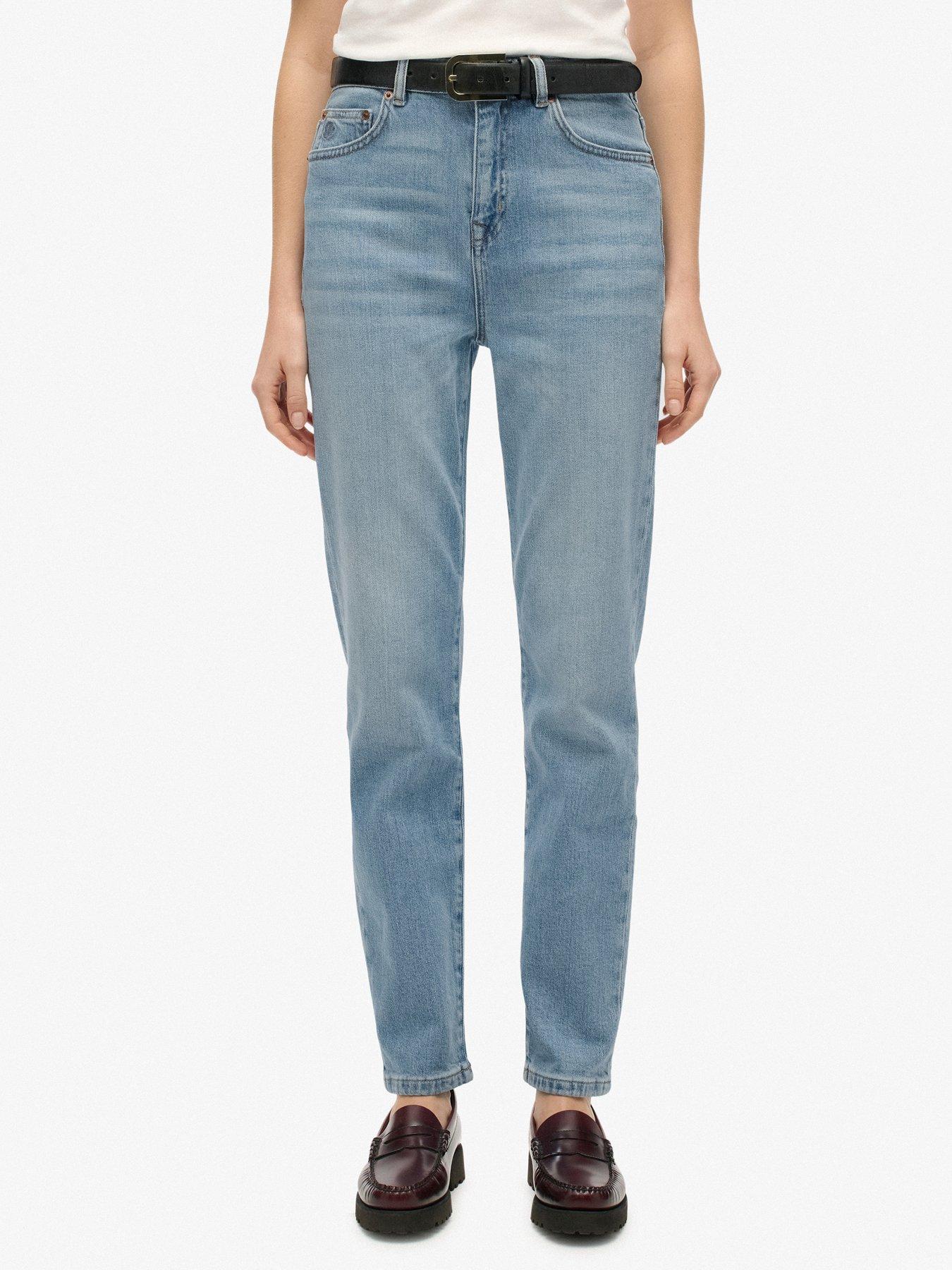 Image 1 of 6 of Superdry High Rise Mom Jeans - Blue