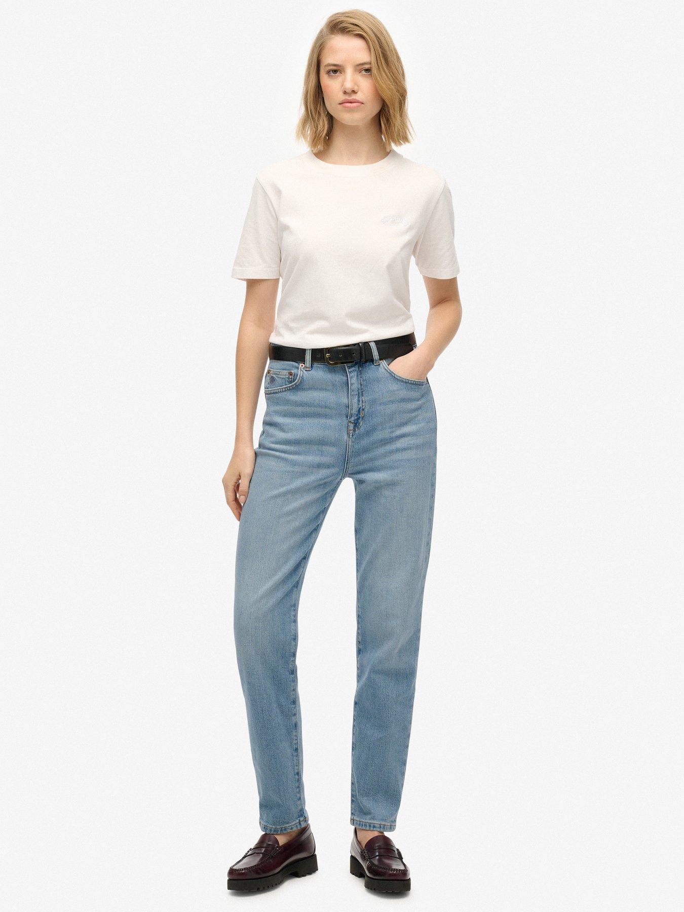 Image 3 of 6 of Superdry High Rise Mom Jeans - Blue