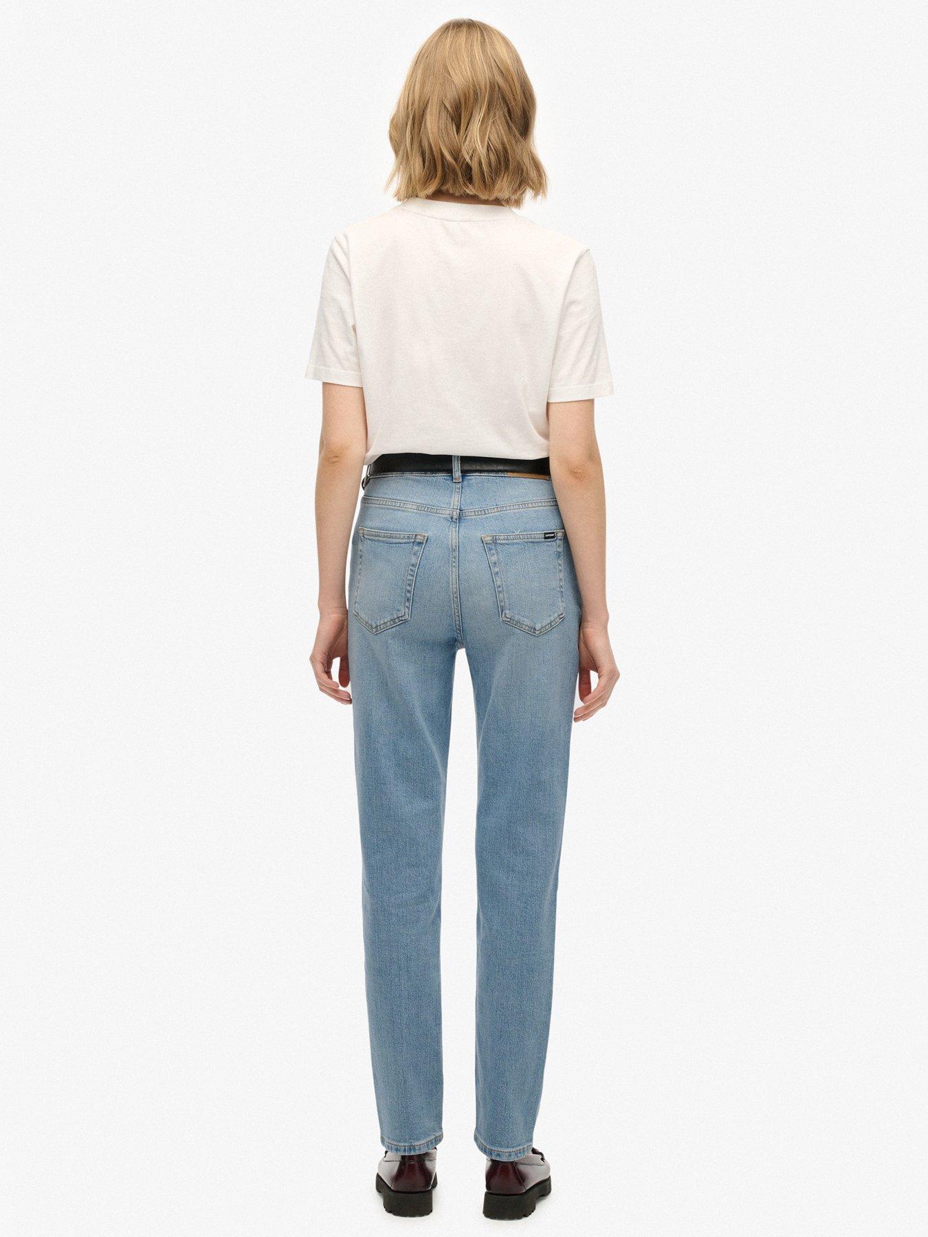 Image 4 of 6 of Superdry High Rise Mom Jeans - Blue