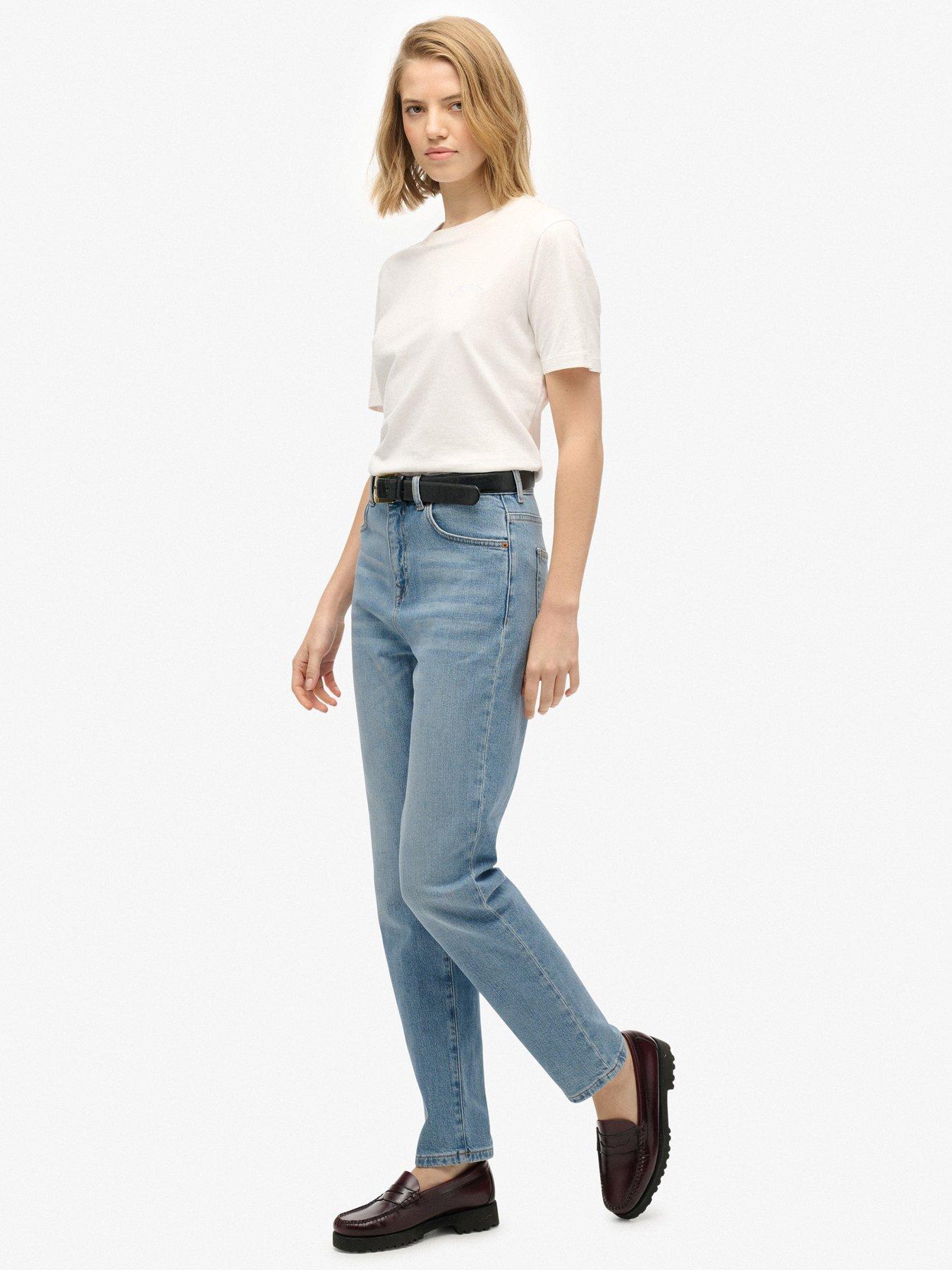 Image 5 of 6 of Superdry High Rise Mom Jeans - Blue