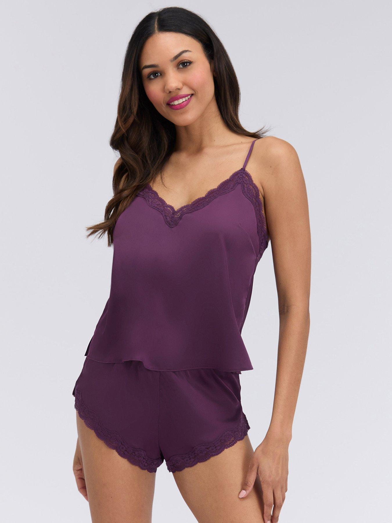 Boux Avenue Boux Avenue Daisy Satin Cami Set - Plum