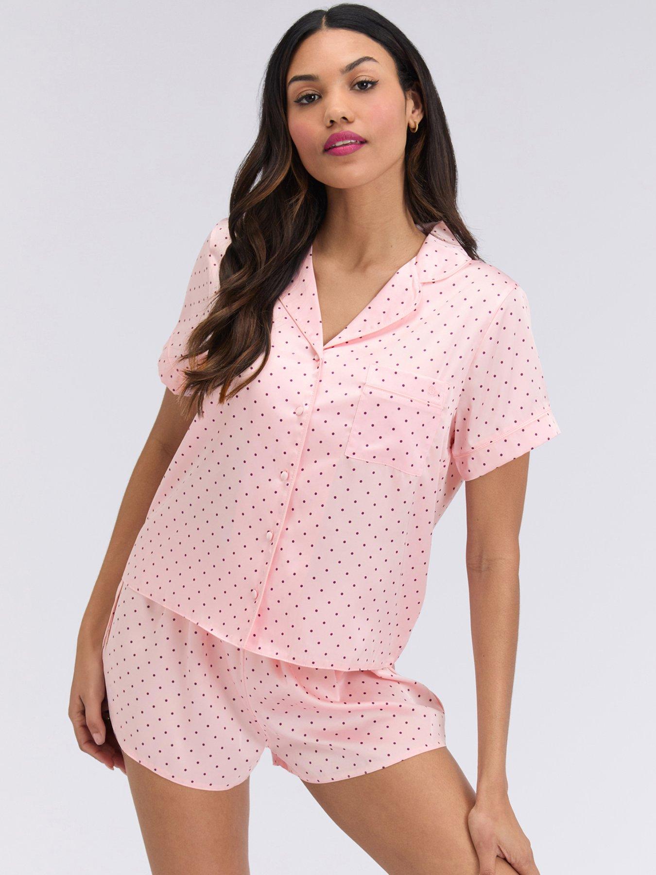 Boux Avenue Boux Avenue Spot Satin Short Pj Set - Pink Mix