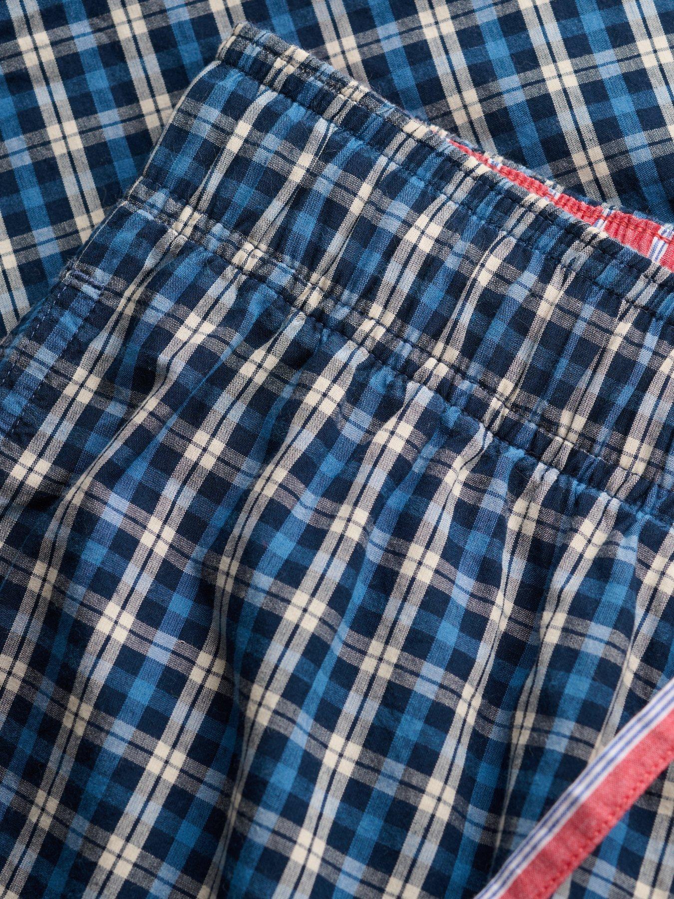 Image 7 of 7 of Superdry Mini Check Cotton Trousers - Navy