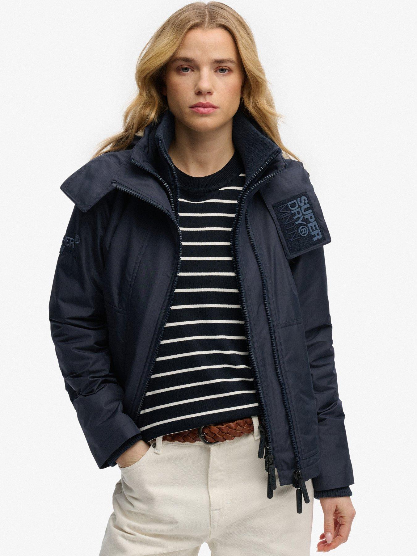 Superdry Hooded Microfibre Arctic Windcheater Jacket - Navy