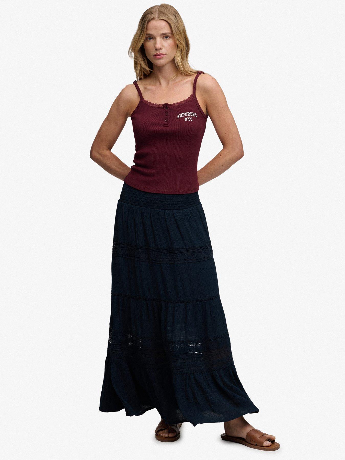Superdry Ibiza Maxi Skirt - Navy