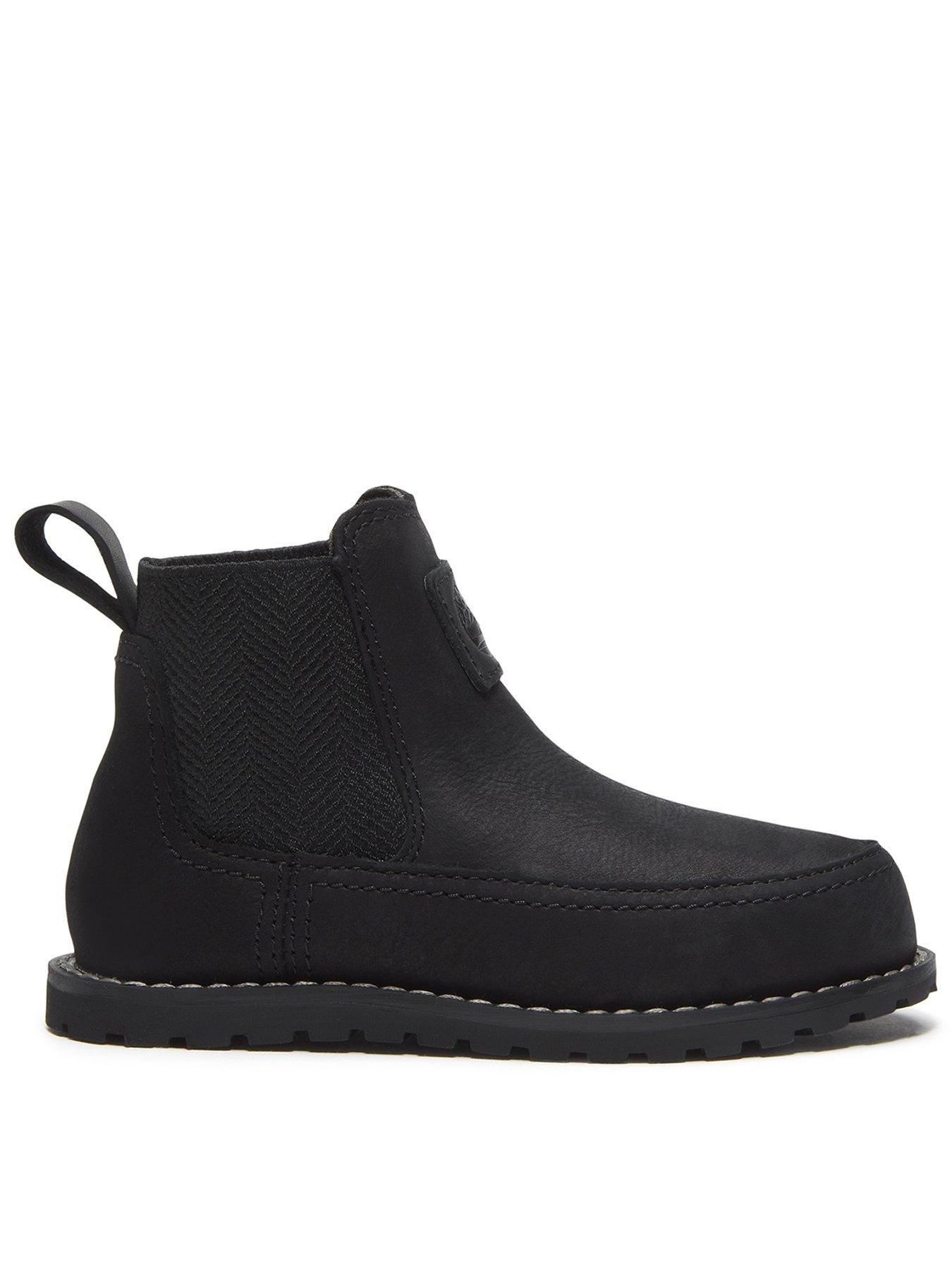 Timberland POKEY PINE MID PULL ON BOOT BLACK NUBUCK W BRIGHT RED
