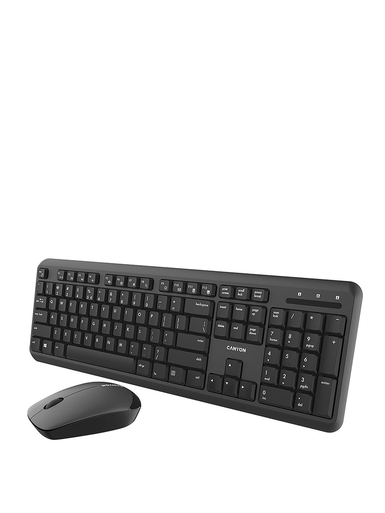 Canyon SET-W20 UK/US Keyboard+Mouse Velvet Wireless Black
