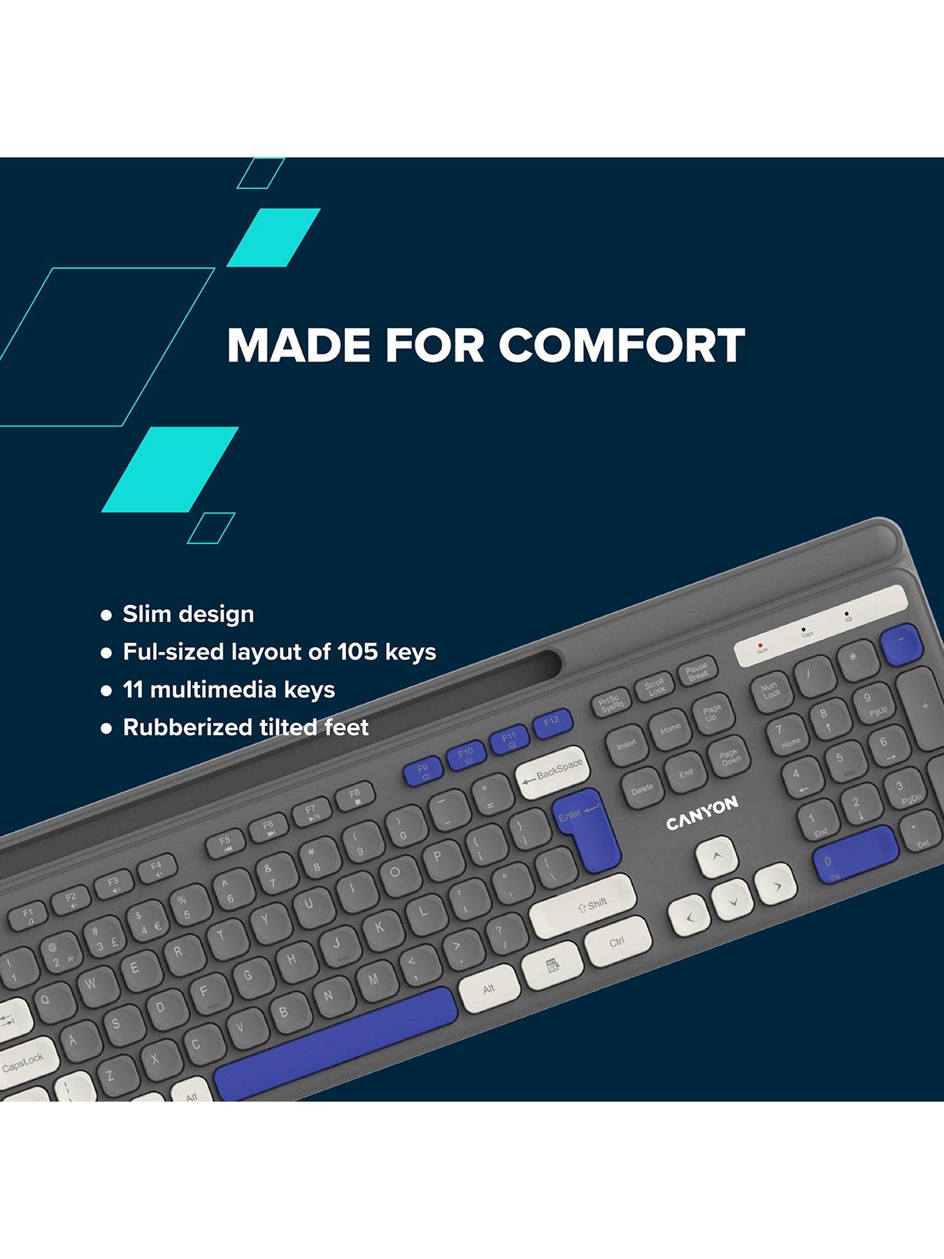 Image 4 of 6 of Canyon HSET-W5 Keyboard+Mouse AAA+AA Wireless White