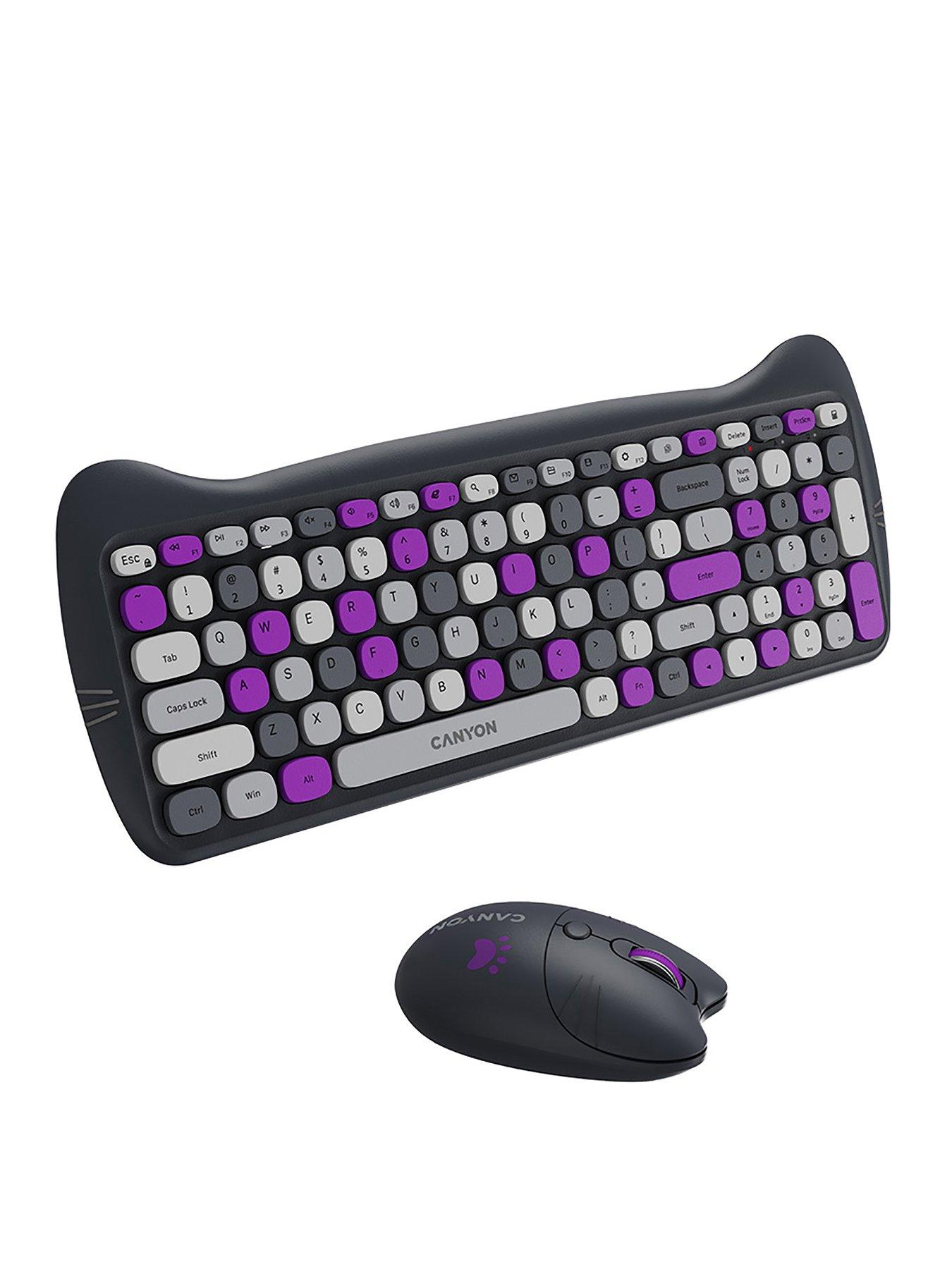 Image 1 of 3 of Canyon Canyon Keyboard+Mouse Kitty Edition Wireless Violet