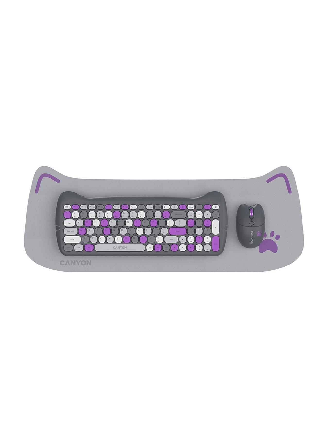 Image 2 of 3 of Canyon Canyon Keyboard+Mouse Kitty Edition Wireless Violet