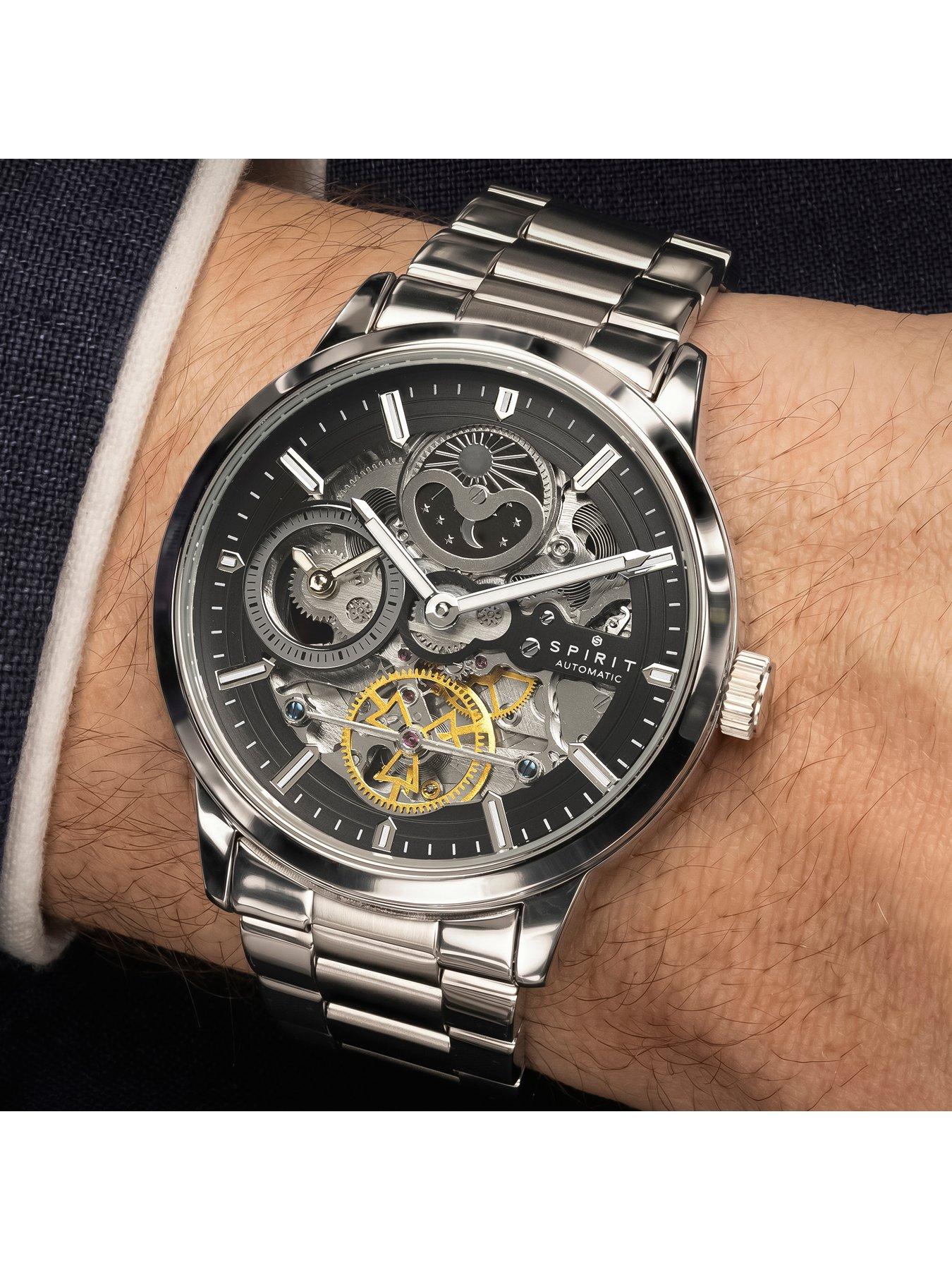 Image 4 of 7 of Spirit Gents Silver Sun Moon Automatic Bracelet Watch