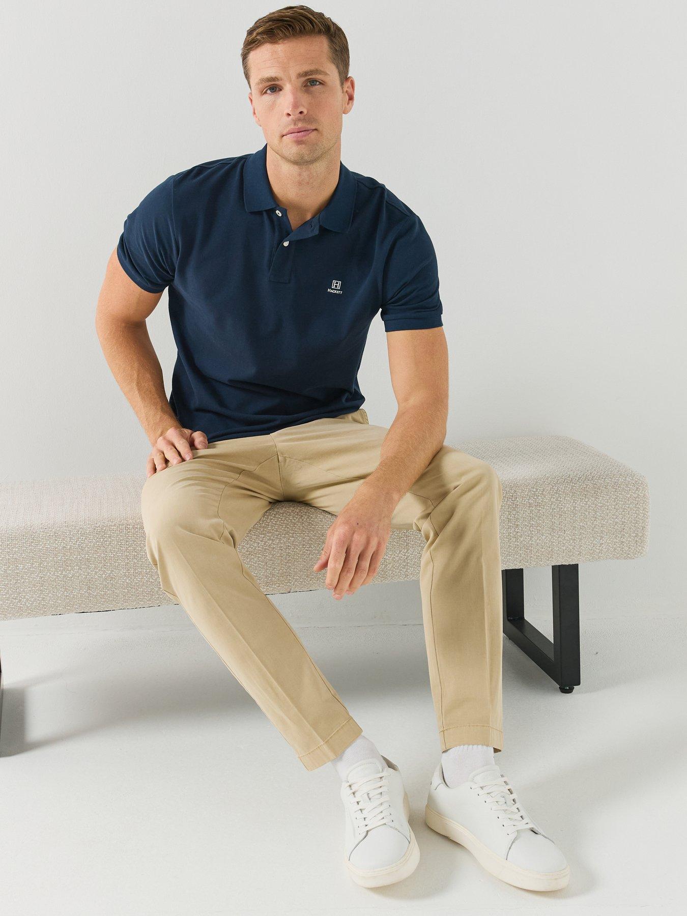 Image 4 of 6 of Hackett Mens Heritage Ken Cotton Stretch Chino Trousers - Beige