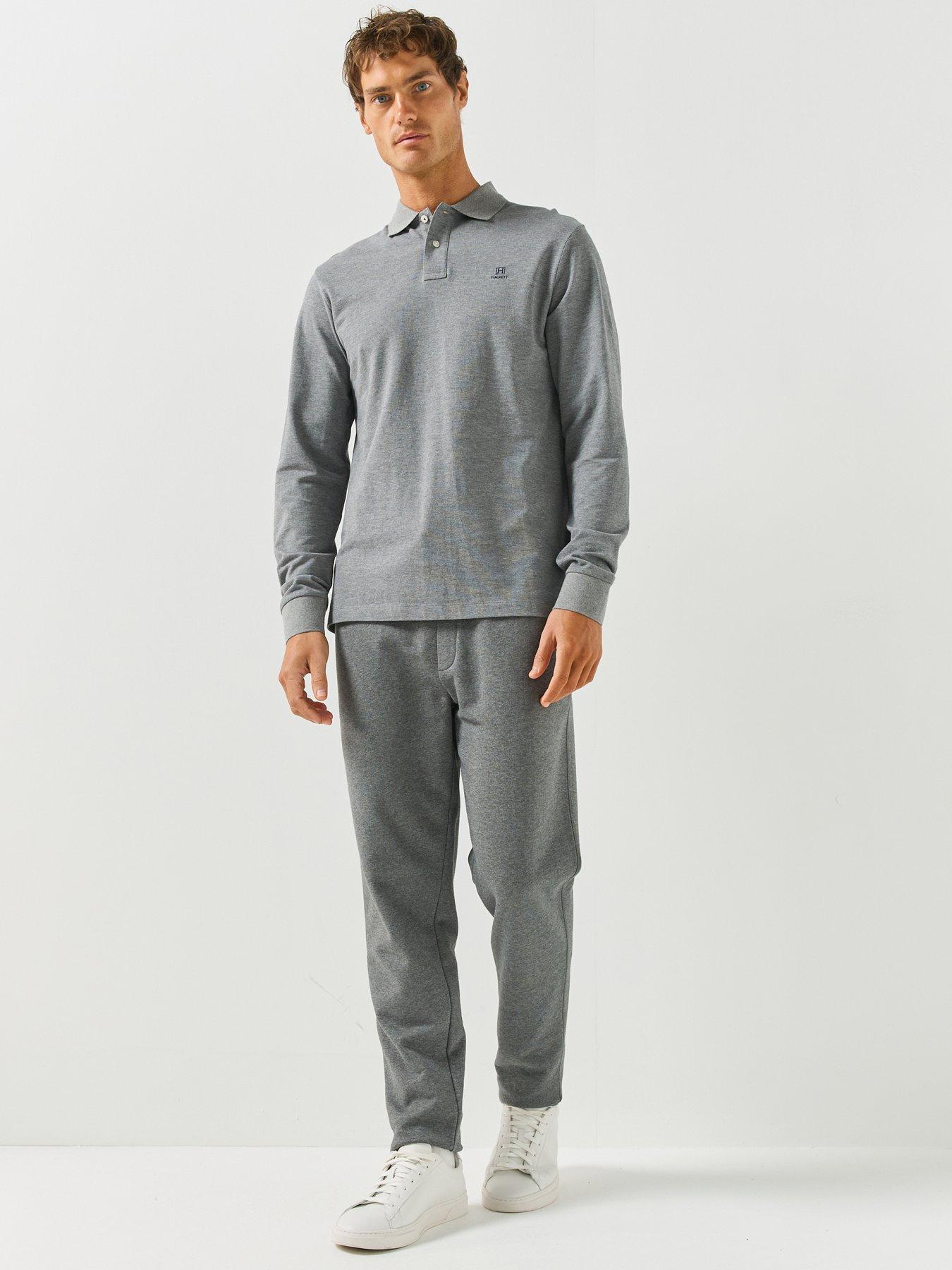 Image 3 of 5 of Hackett Heritage Small Logo Long Sleeve Polo Shirt - Grey