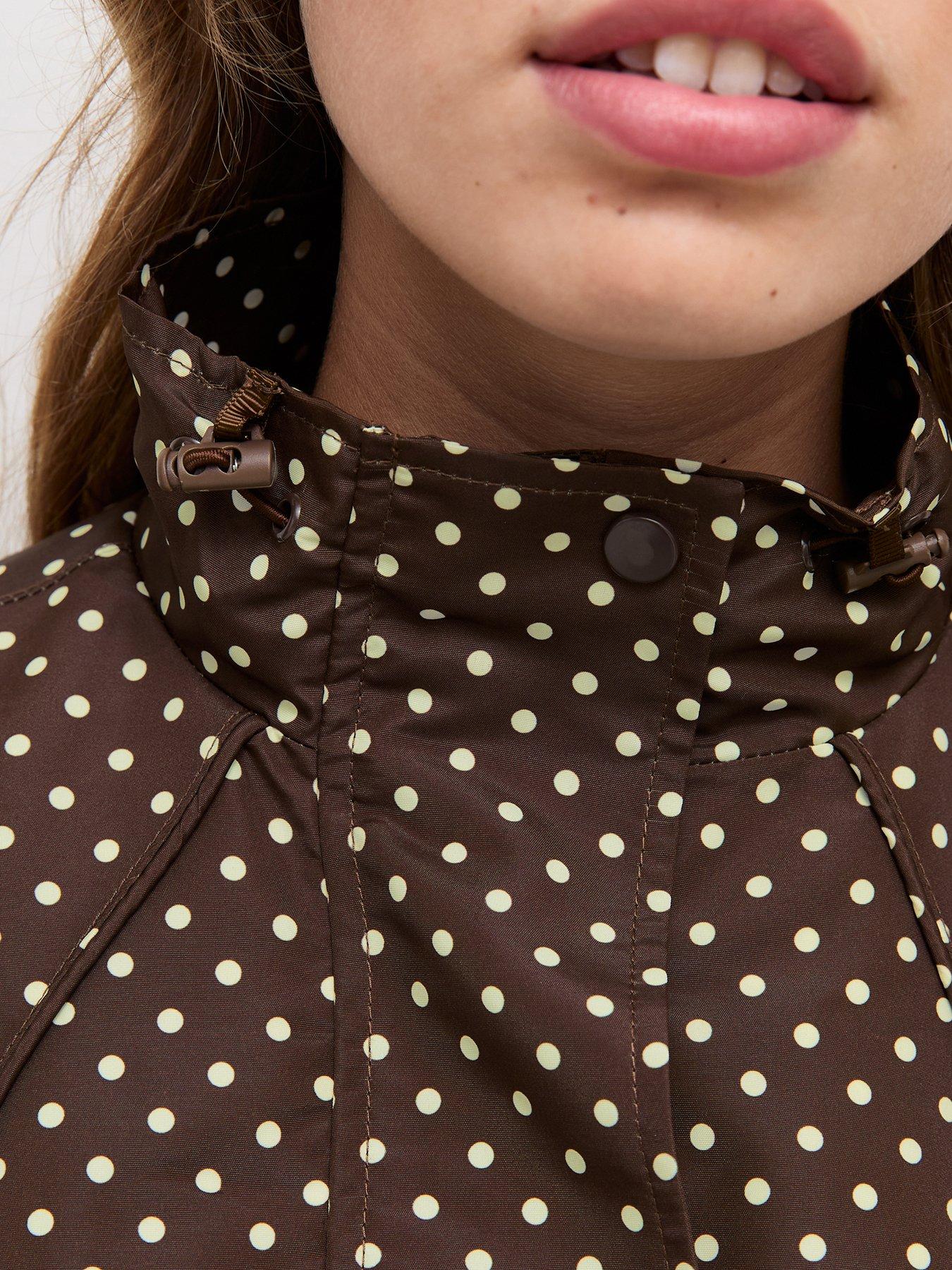Image 5 of 5 of New Look 915 Girls Spot Print High Neck Zip Windbreaker Jacket - Brown