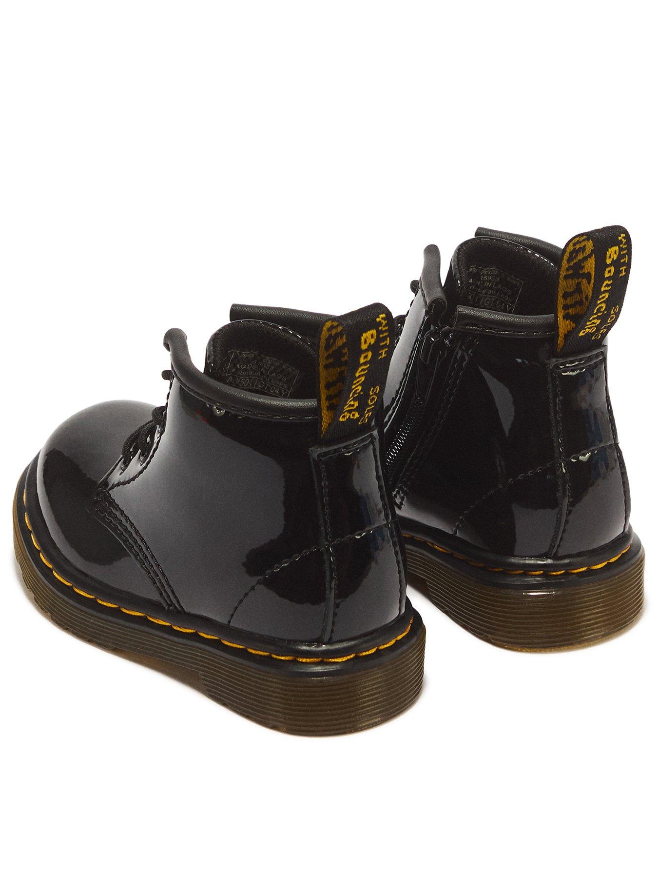 Image 3 of 7 of Dr Martens Infant 1460 4 Eye Patent Boot - Black