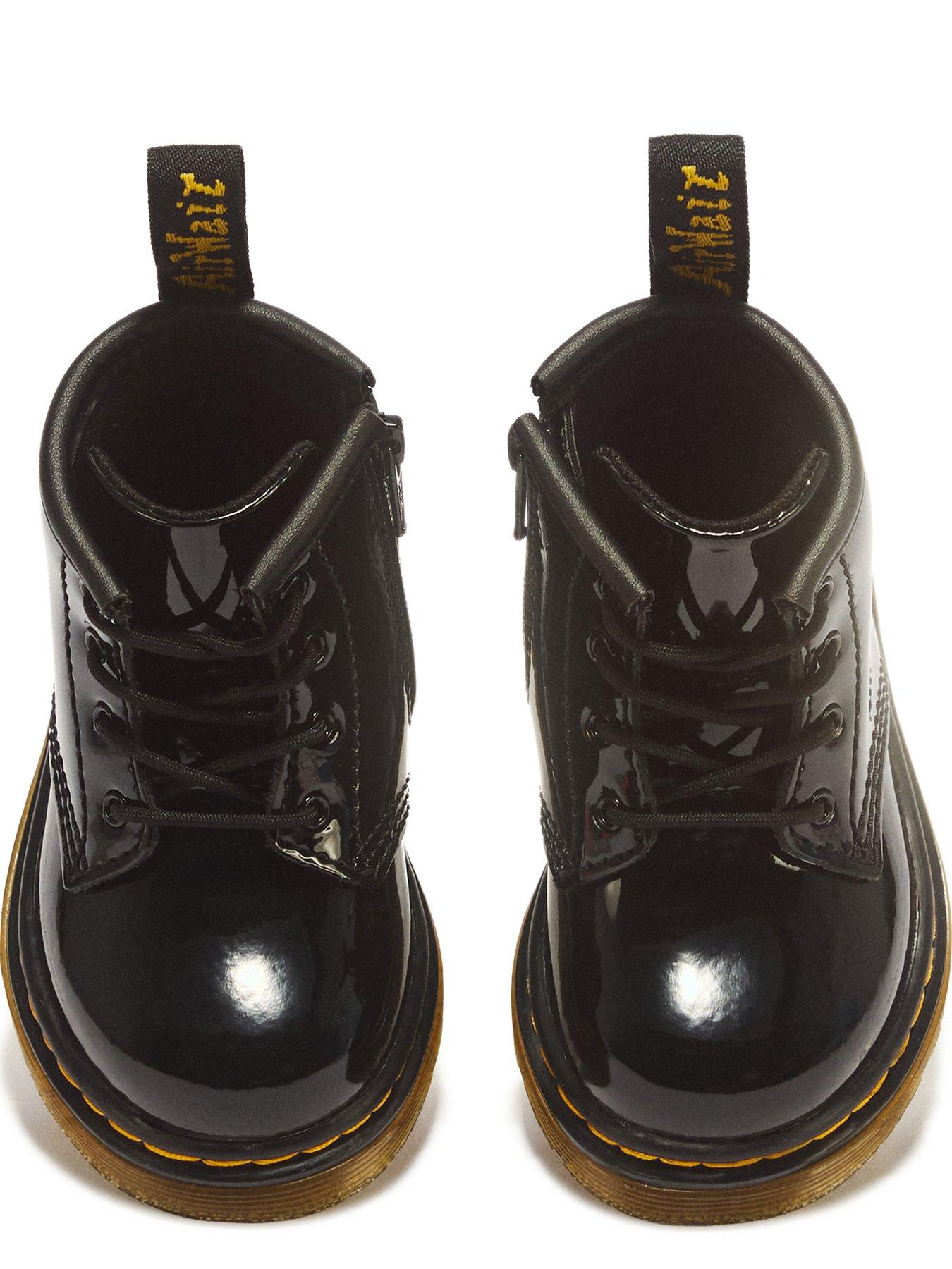 Image 4 of 7 of Dr Martens Infant 1460 4 Eye Patent Boot - Black