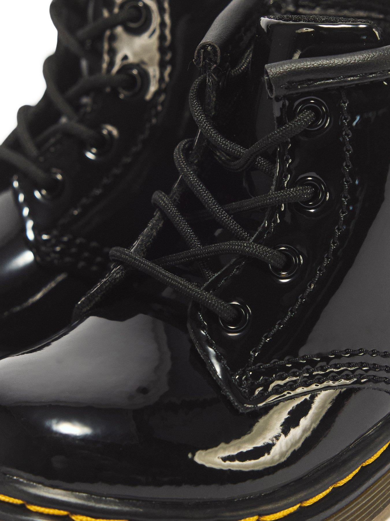 Image 6 of 7 of Dr Martens Infant 1460 4 Eye Patent Boot - Black