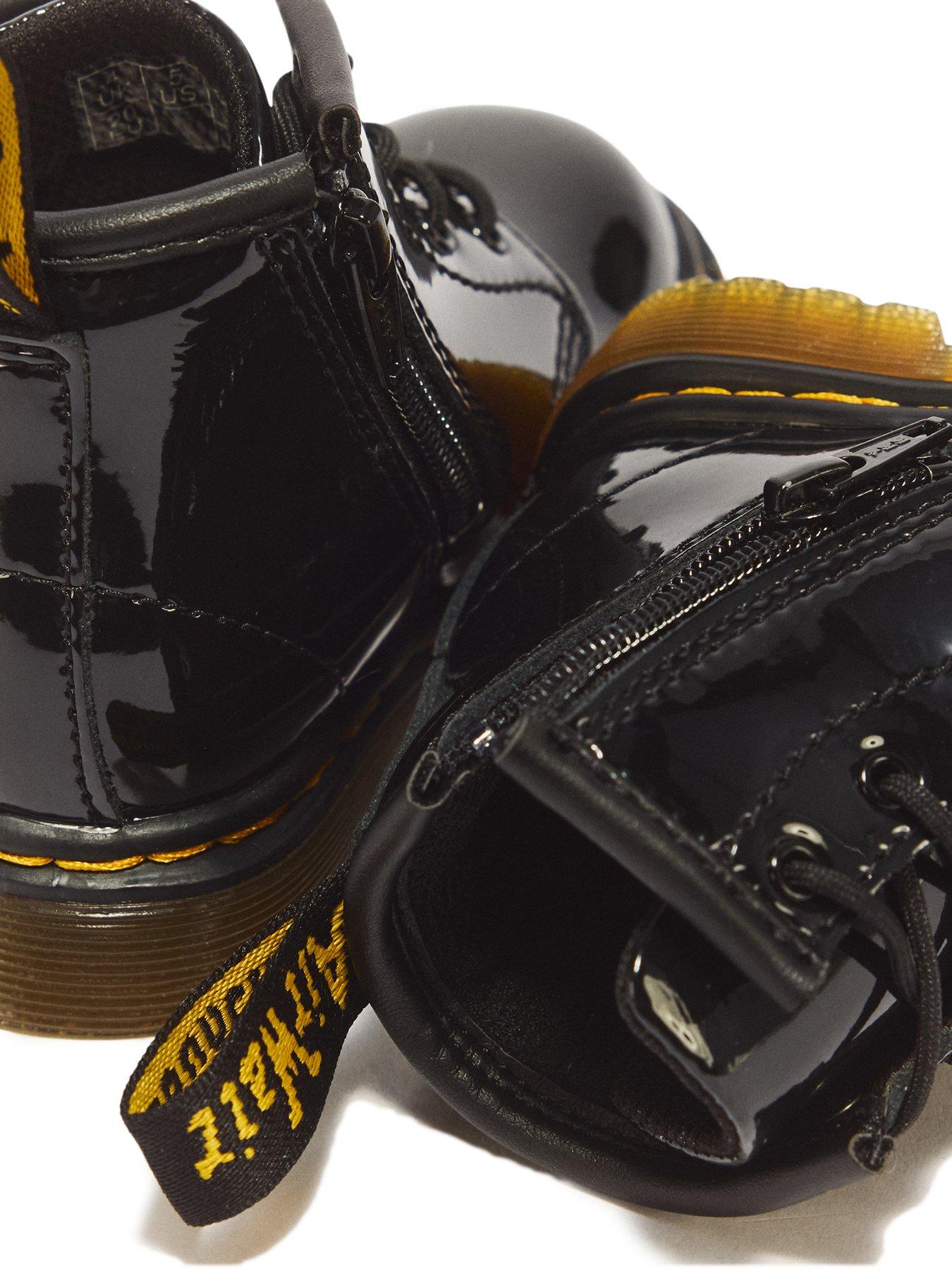 Image 7 of 7 of Dr Martens Infant 1460 4 Eye Patent Boot - Black