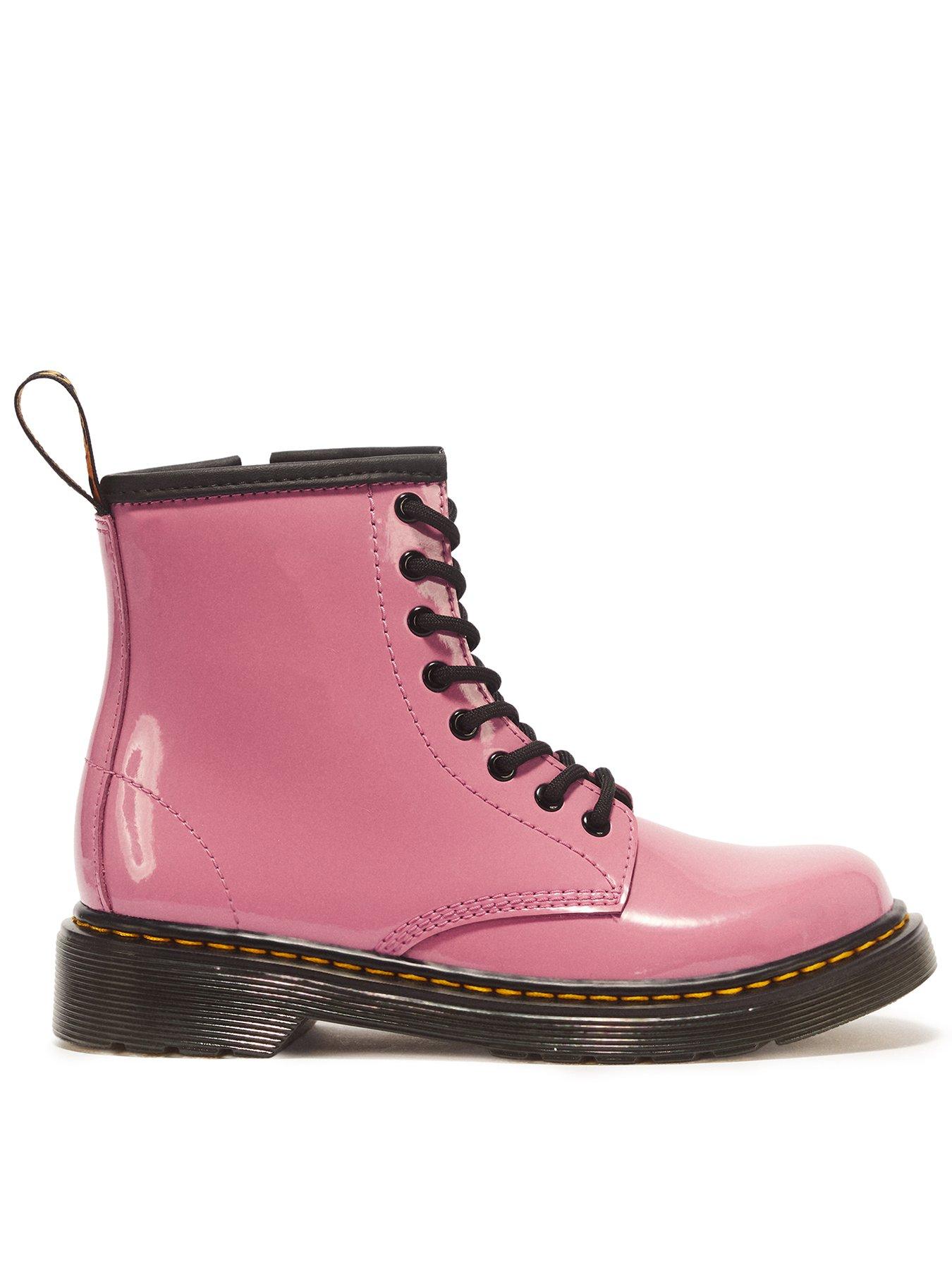 Dr Martens 1460 J 8 Eye DMS Patent Lamper Boots - Pink