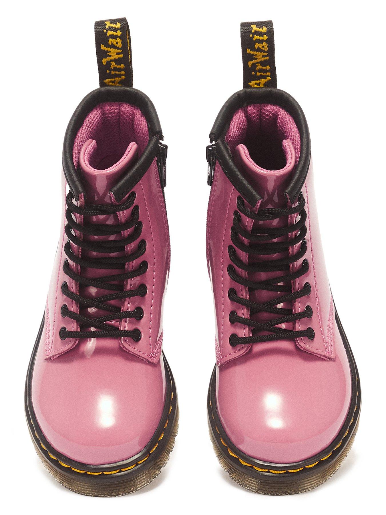 Image 4 of 7 of Dr Martens Toddler 1460 8 Eye Patent Boot - Pink
