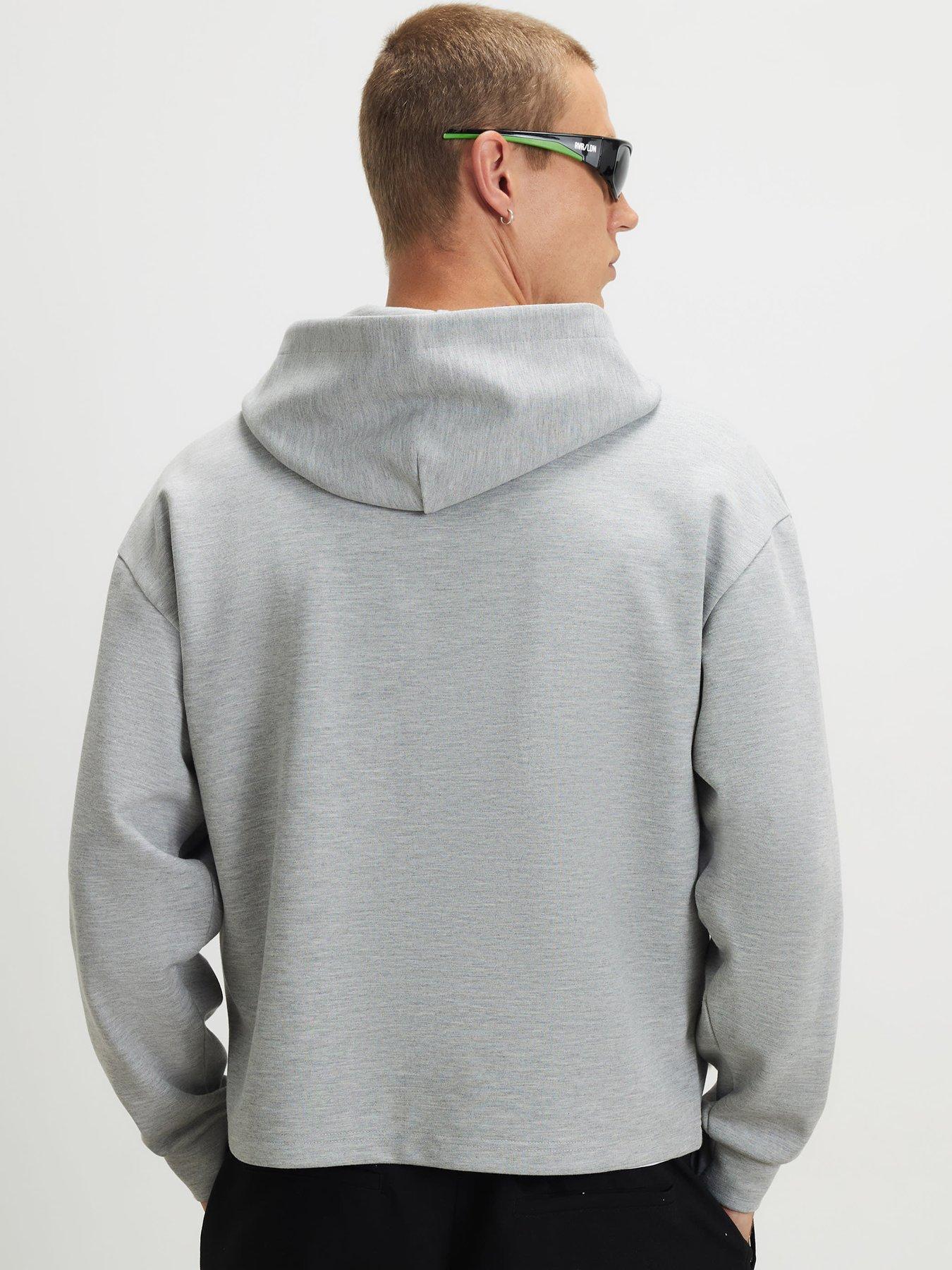 Image 2 of 6 of River Island Premium Oversized Fit Zipped Hoodie - Grey