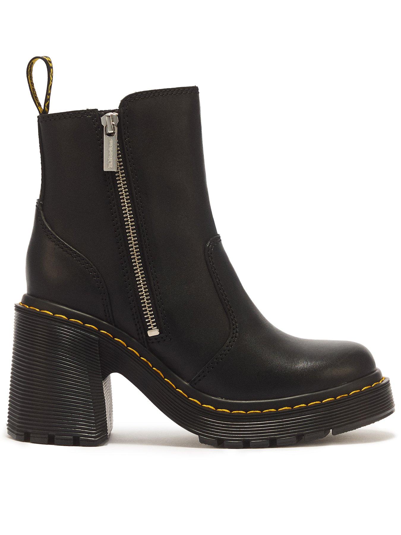Image 1 of 6 of Dr Martens Jesy Sendal Leather Heels - Black