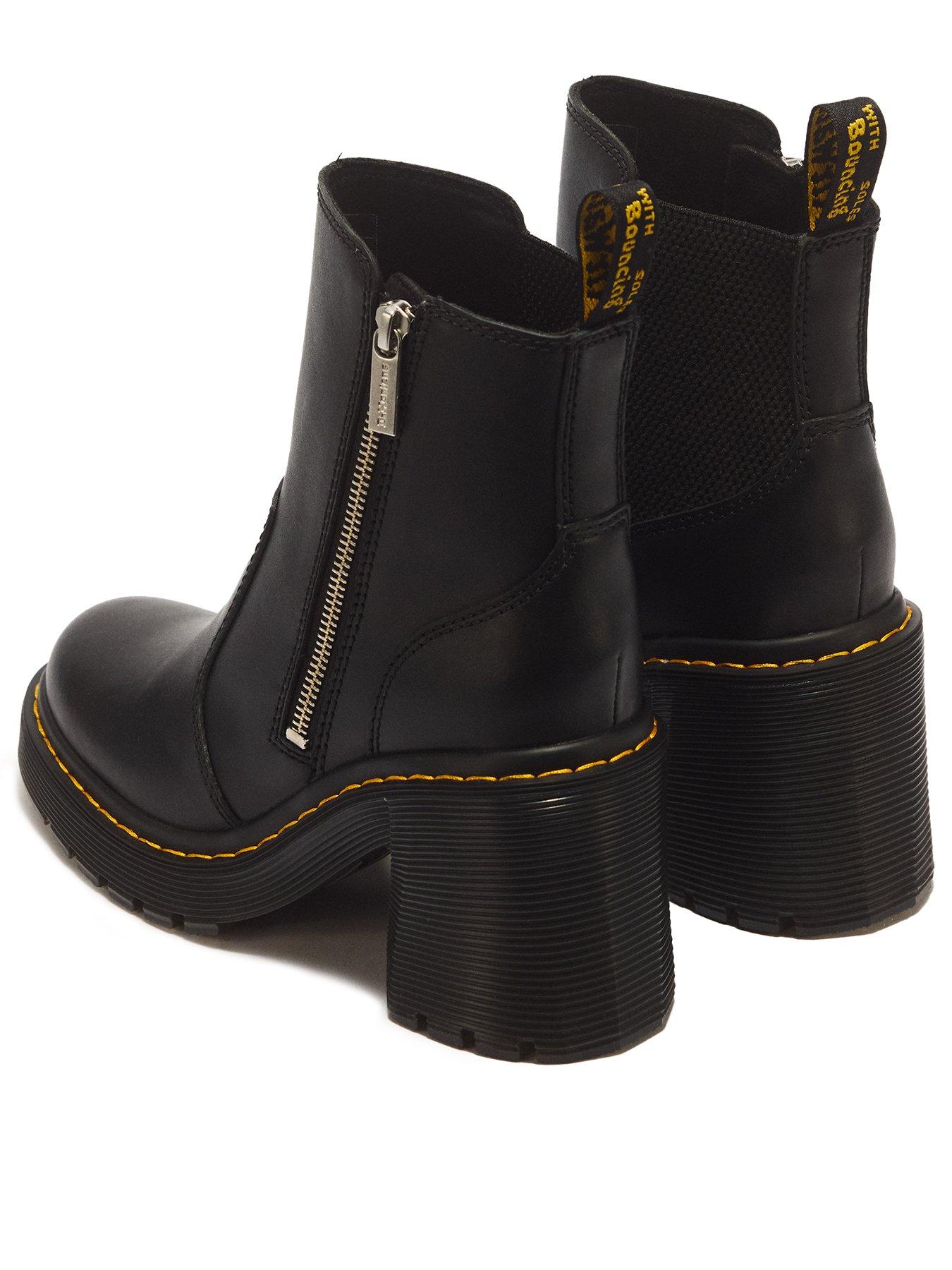 Image 3 of 6 of Dr Martens Jesy Sendal Leather Heels - Black