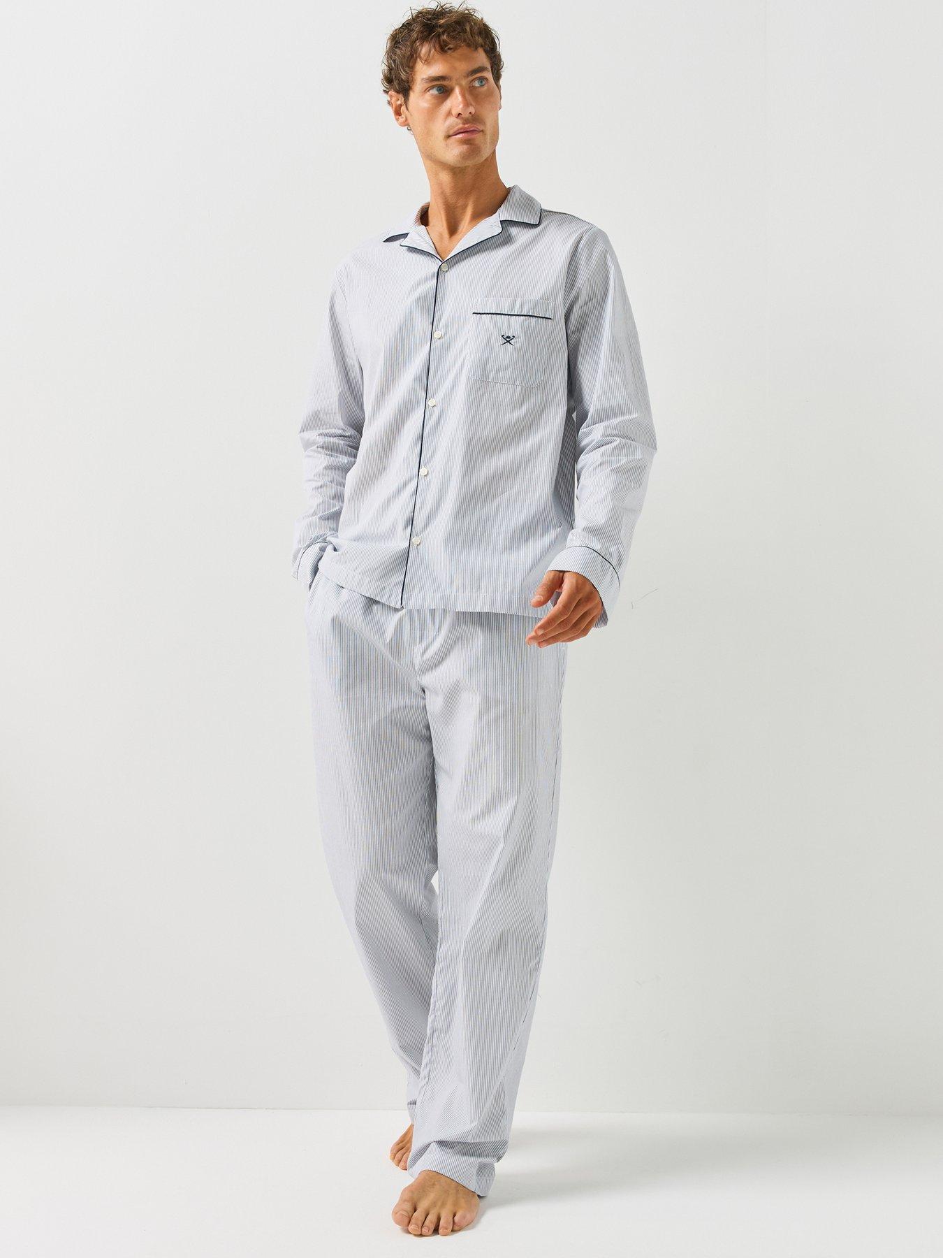 Hackett Hackett Striped Woven Pyjama Set - White