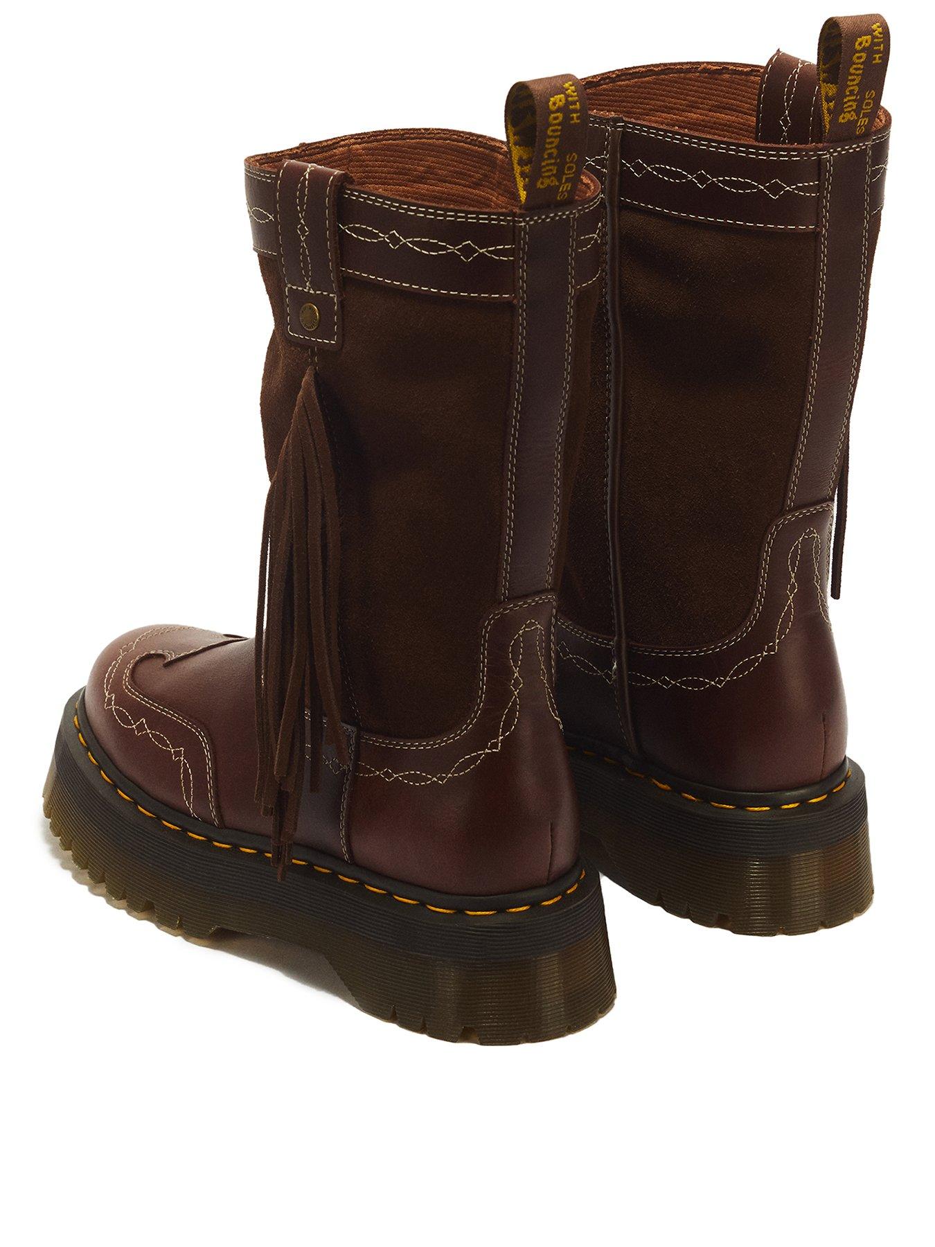 Image 3 of 7 of Dr Martens Fringe Mid Pull On Boot - Brown