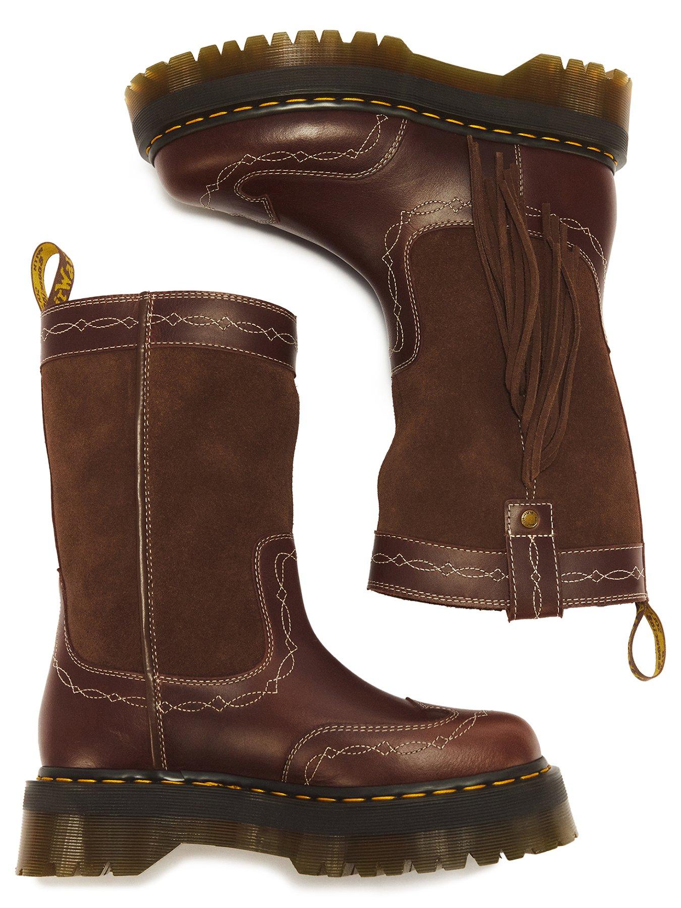 Image 4 of 7 of Dr Martens Fringe Mid Pull On Boot - Brown