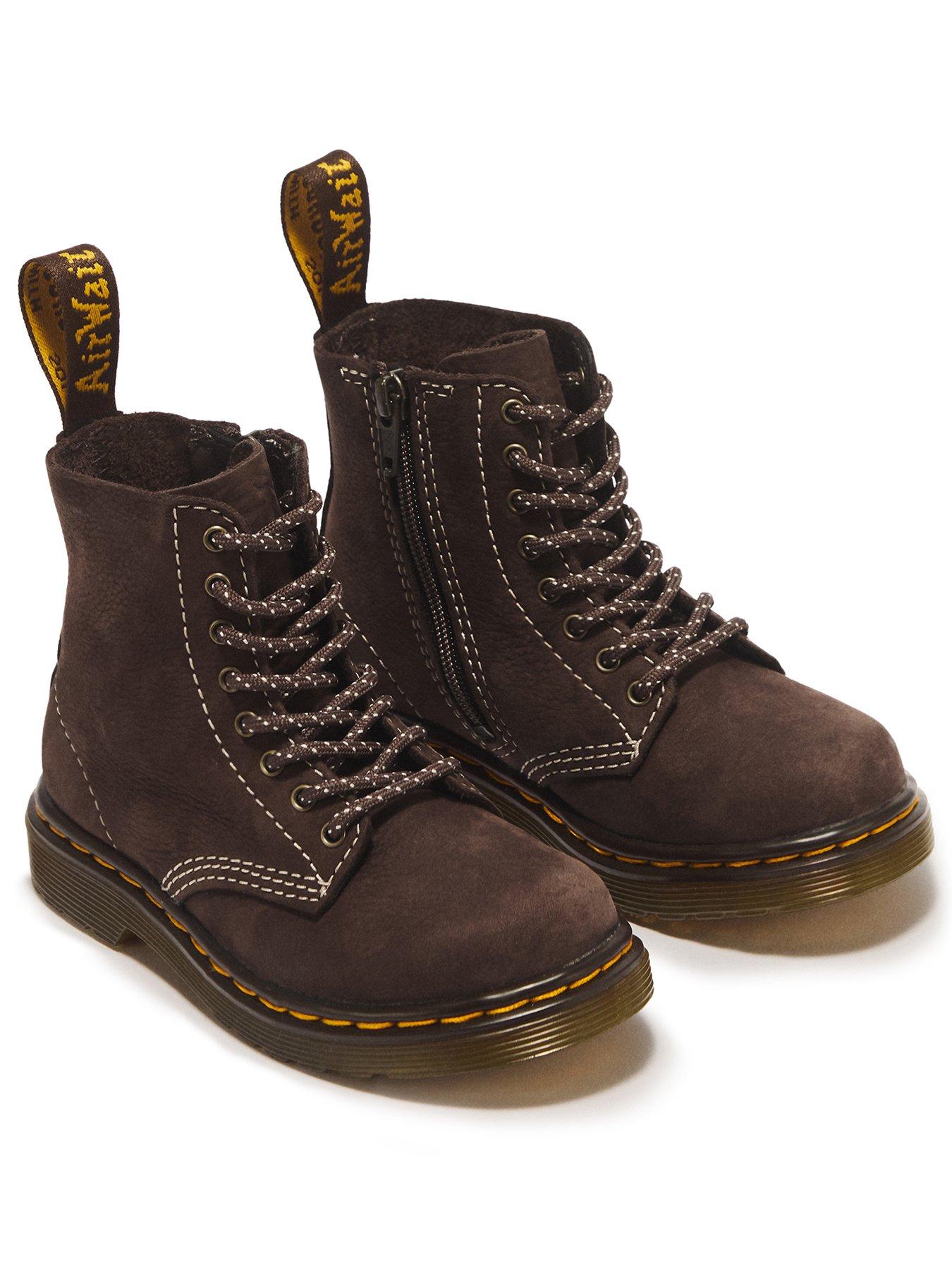 Image 2 of 7 of Dr Martens Toddler 1460 Pascal 8 Eye Nubuck Boot - Dark Brown