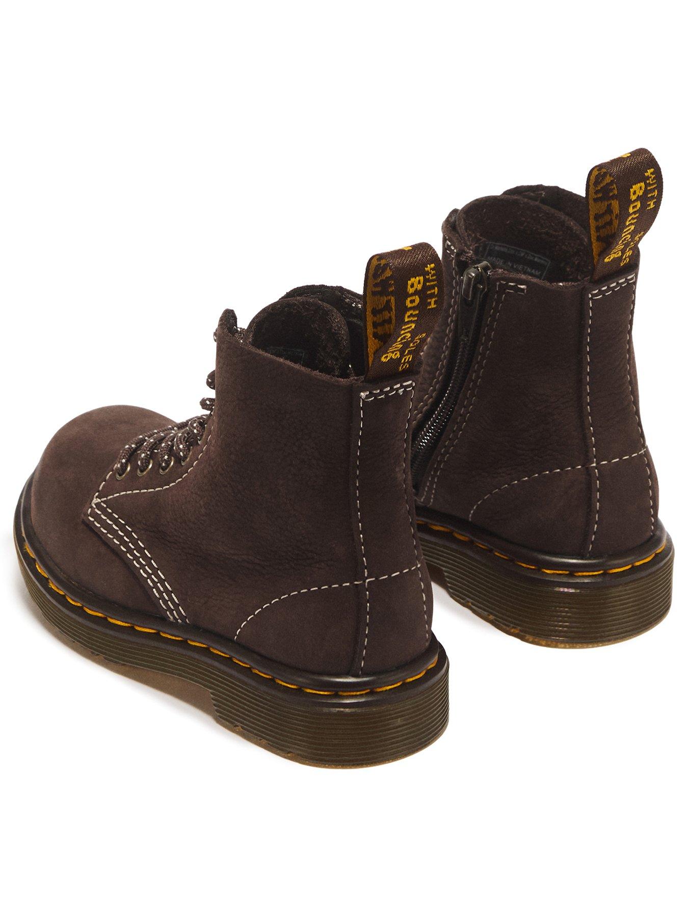 Image 3 of 7 of Dr Martens Toddler 1460 Pascal 8 Eye Nubuck Boot - Dark Brown