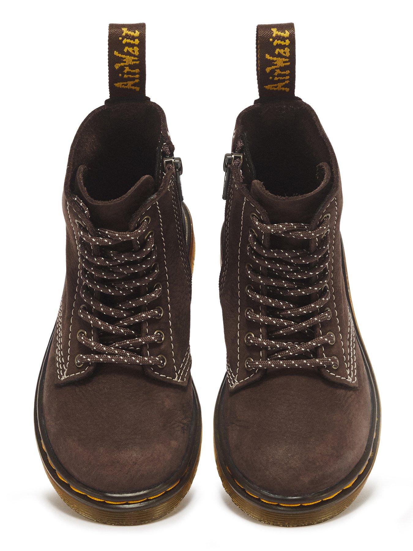 Image 4 of 7 of Dr Martens Toddler 1460 Pascal 8 Eye Nubuck Boot - Dark Brown