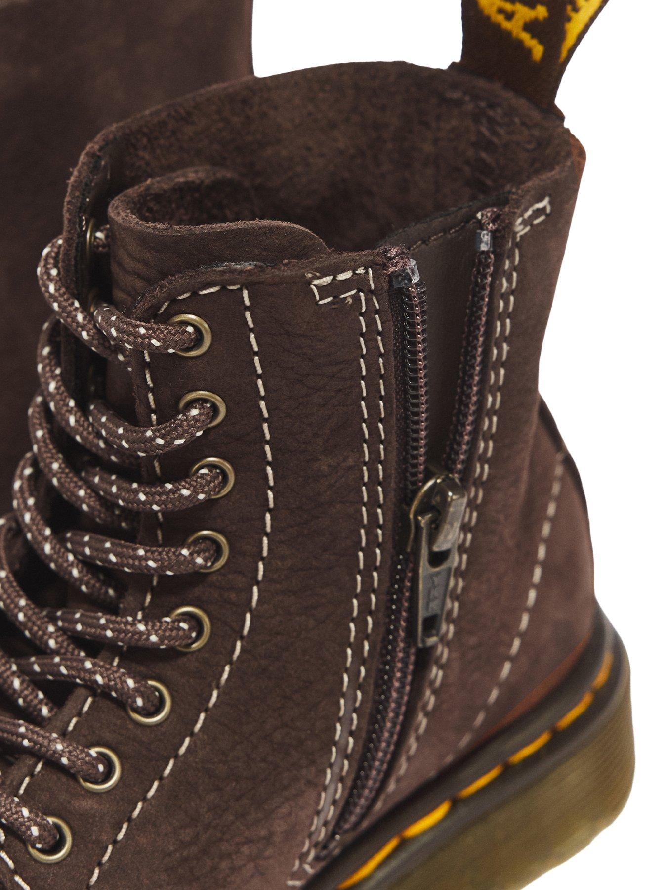 Image 6 of 7 of Dr Martens Toddler 1460 Pascal 8 Eye Nubuck Boot - Dark Brown