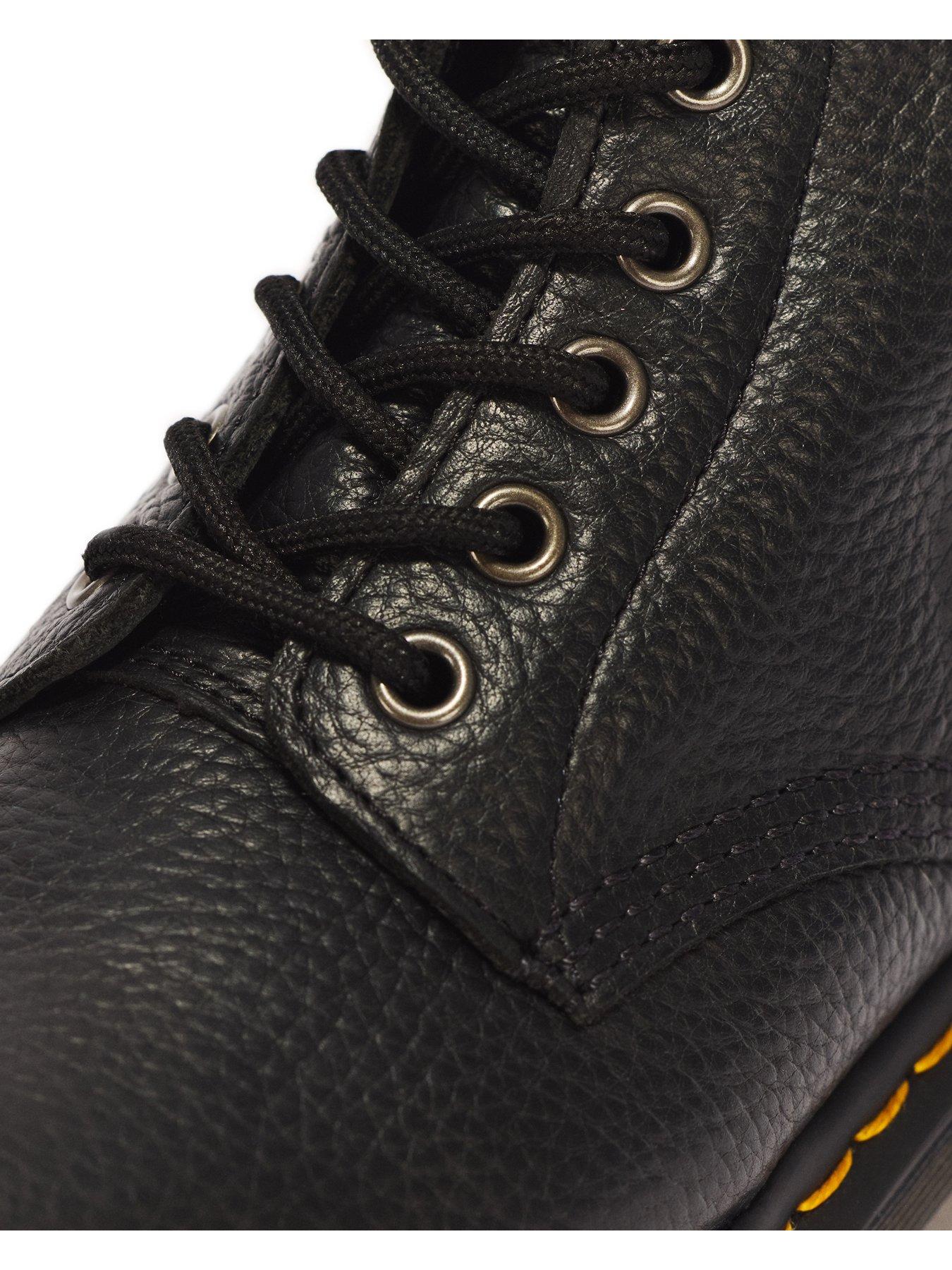 Image 7 of 7 of Dr Martens Womens Zip Front Lace Up Leather Ankle Boots - Black