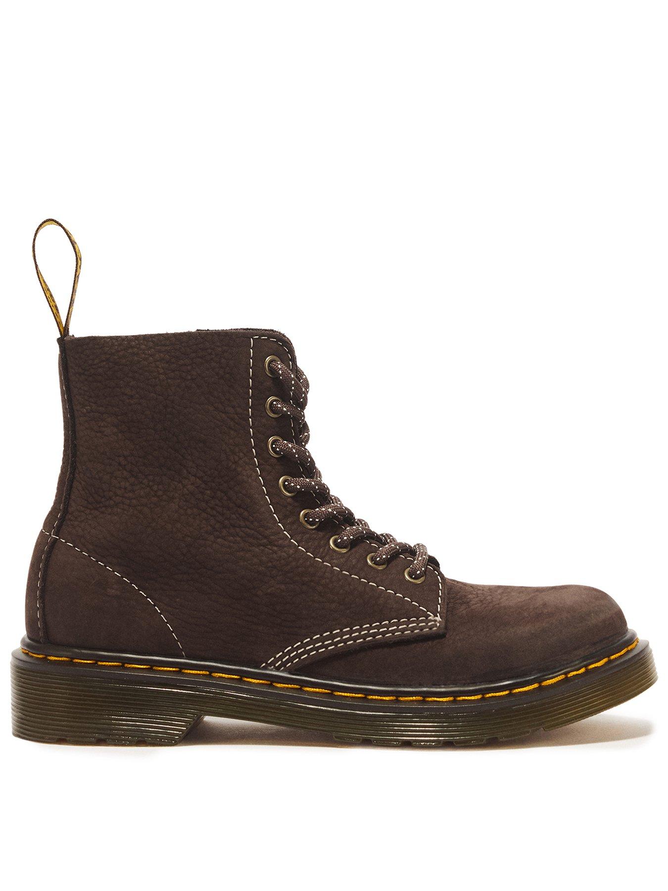 Dr Martens 1460 Pascal J 8 Eye Boot Tumbled Nubuck - Dark Brown