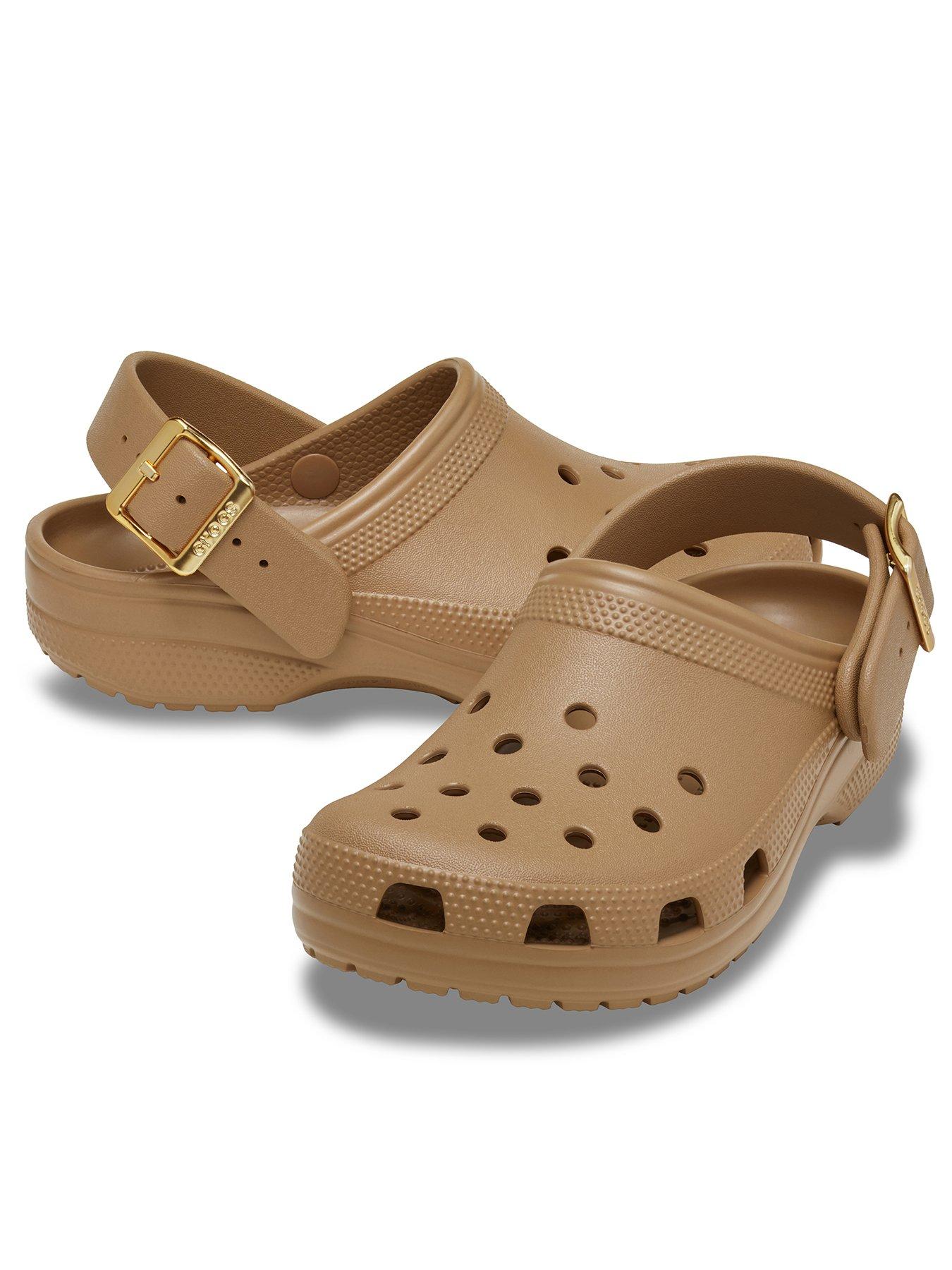 Image 3 of 6 of Crocs Classic Metallic Buckle Clogs - Sepia