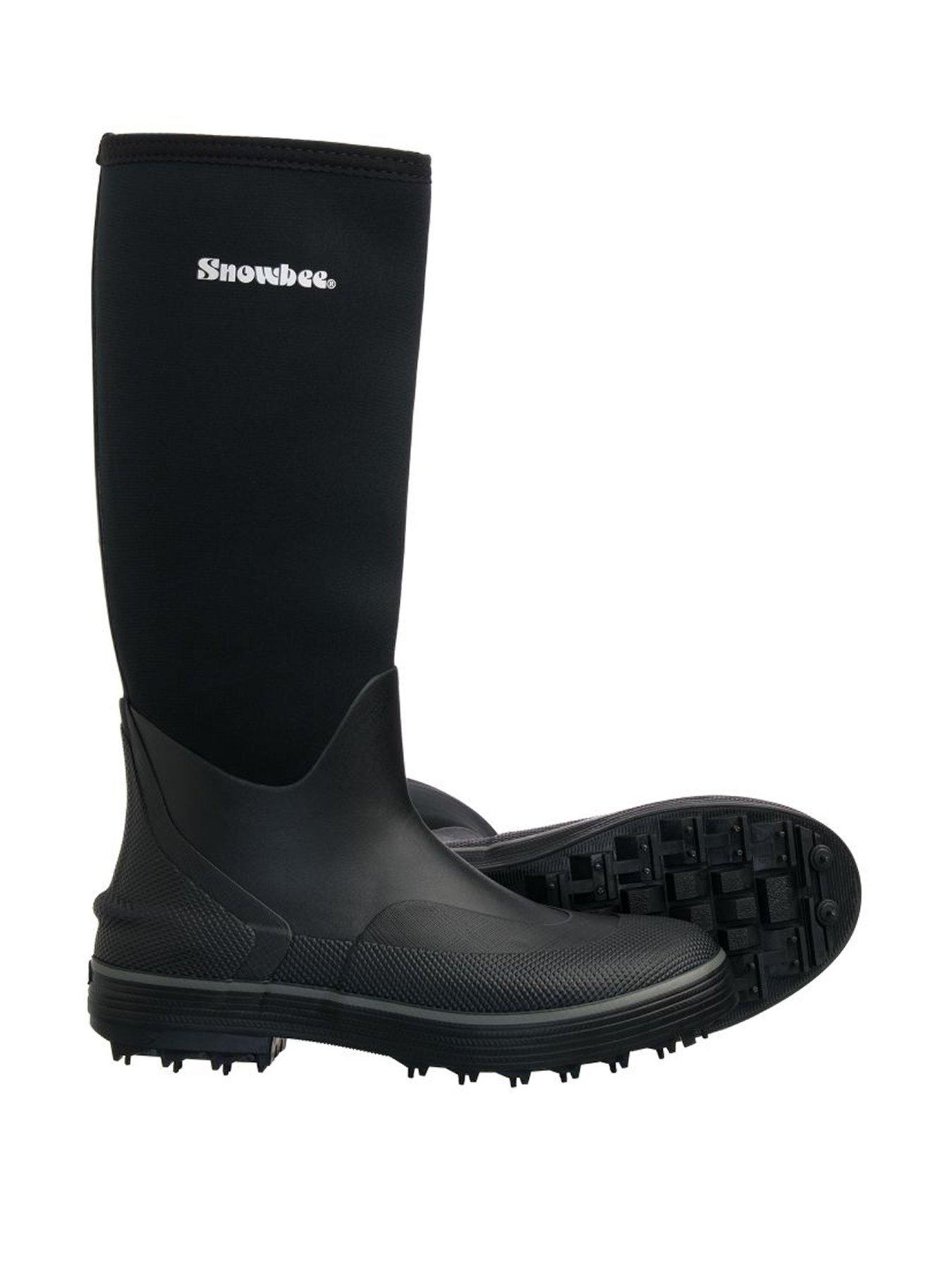 Snowbee Snowbee Rockhopper Boots, Spike Sole Fishing Boots, Grey with Red Lining, Neoprene Lined Rubber Wading Boots