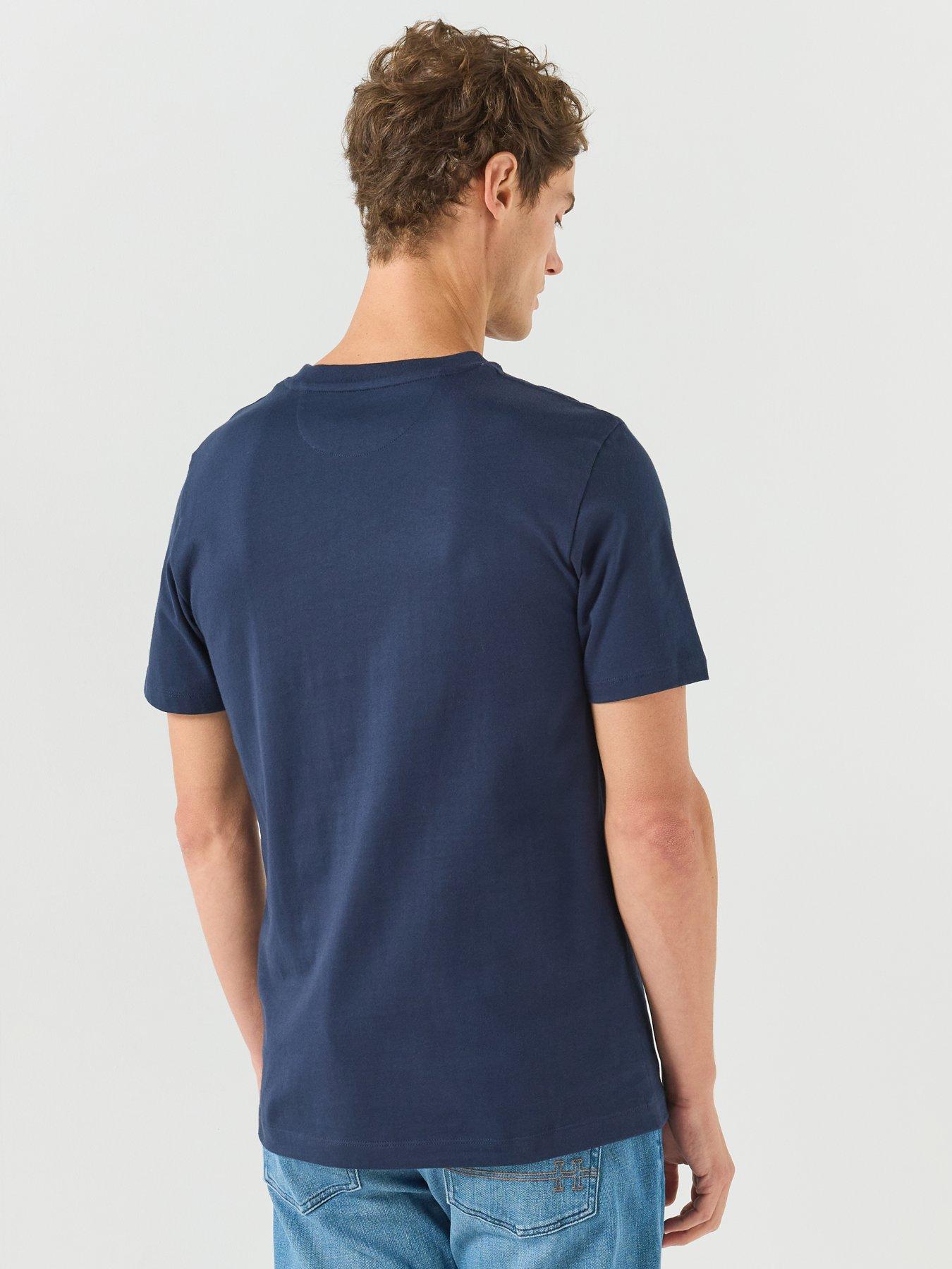 Image 2 of 5 of Hackett Classic Fit Branded Shield Graphic T-Shirt - Navy