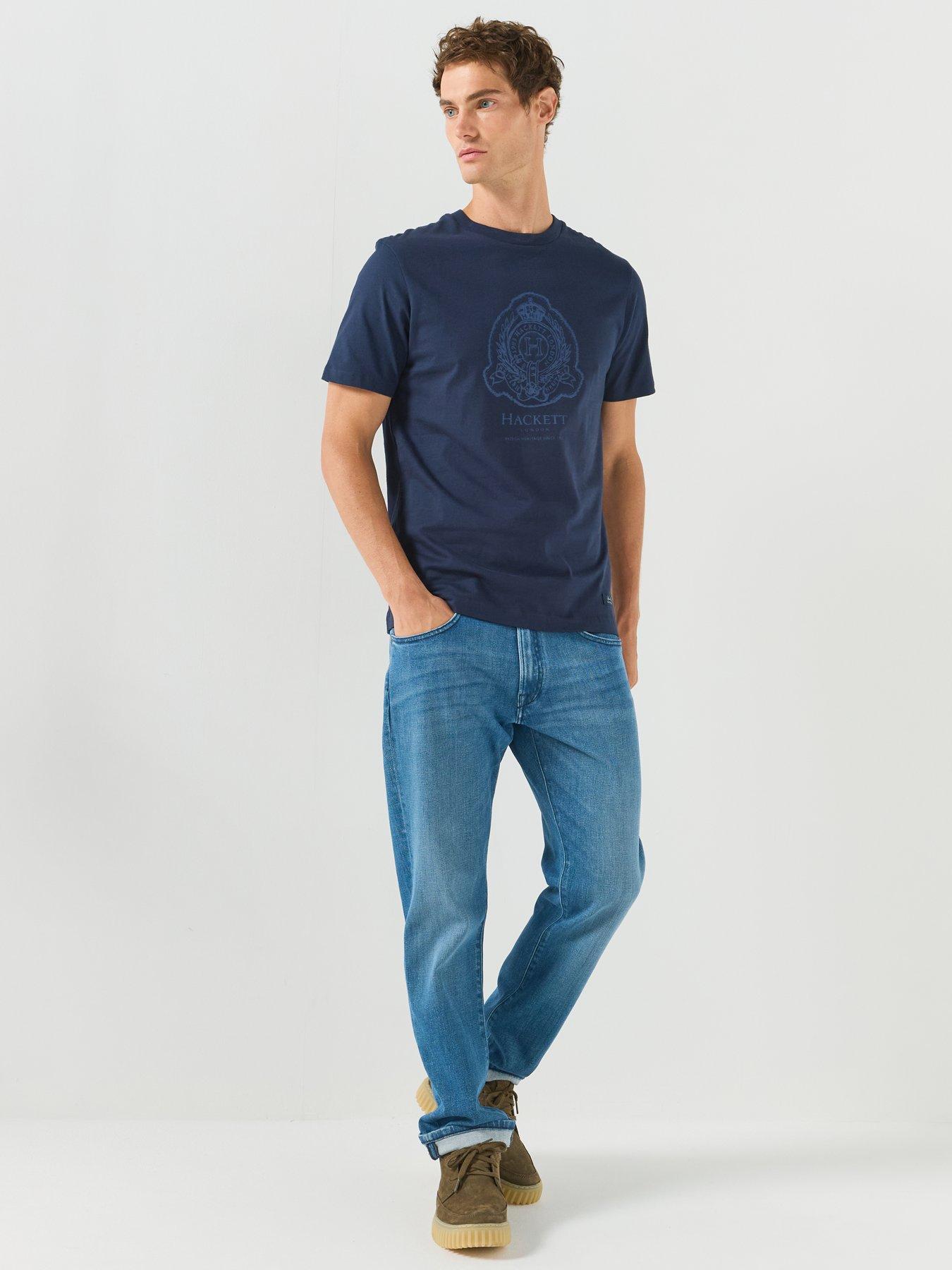 Image 3 of 5 of Hackett Classic Fit Branded Shield Graphic T-Shirt - Navy
