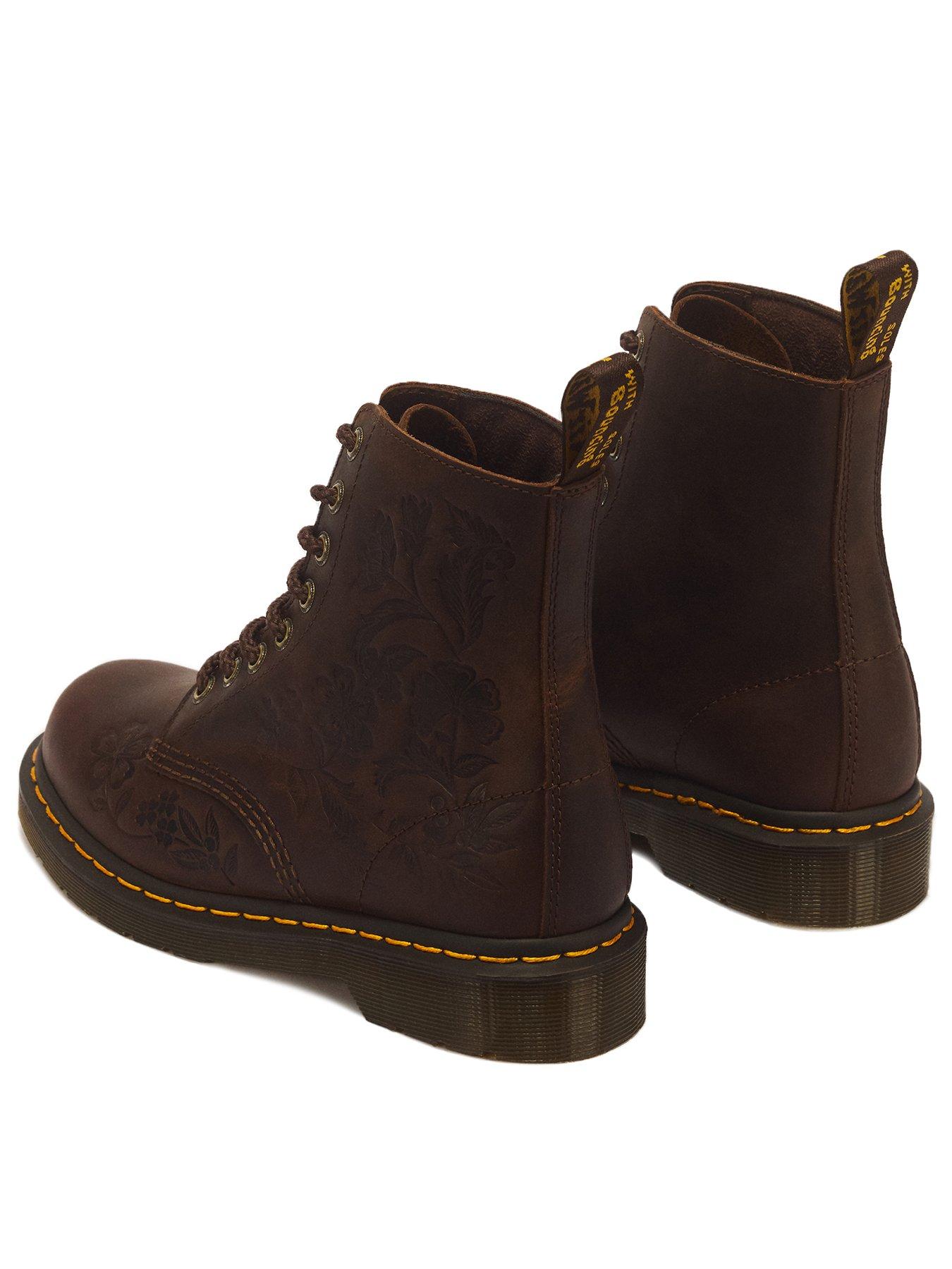 Image 3 of 7 of Dr Martens 1460 Pascal Emboss Floral 8 Eye Boot - Brown